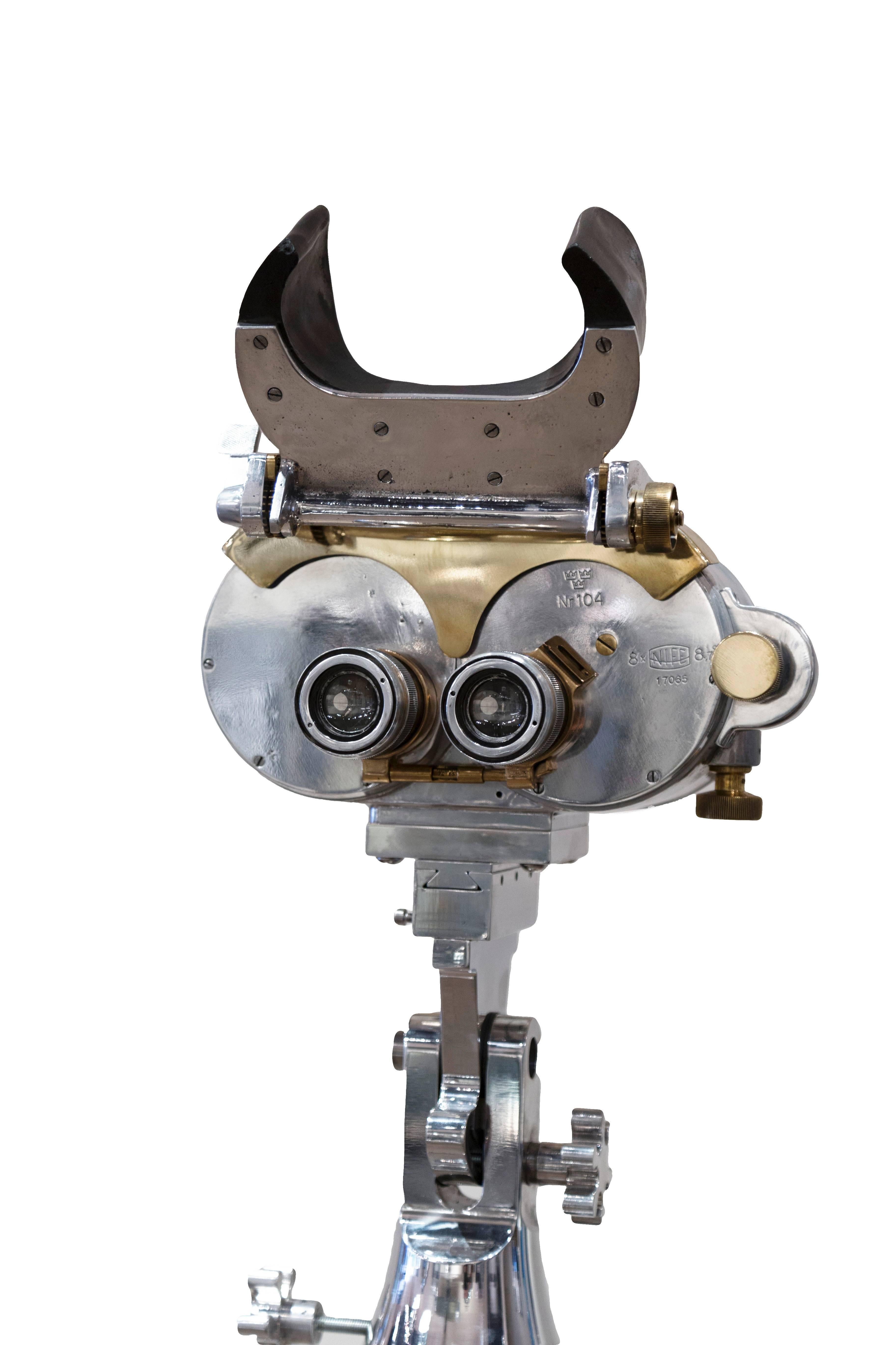 WWII Swedish Deck Mounted Binoculars For Sale 2