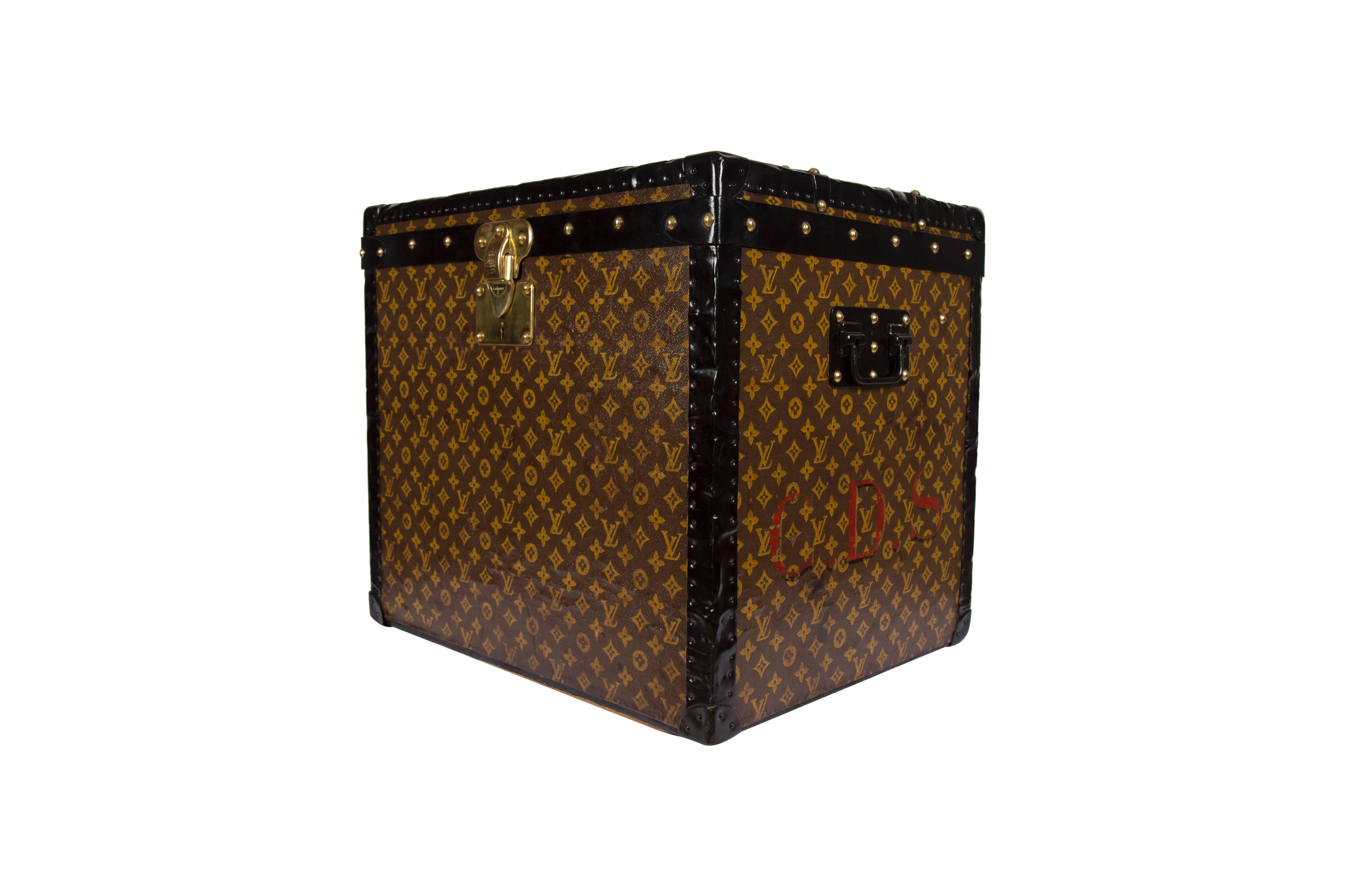 Take a step back in time with this gorgeous steel-bound Louis Vuitton Hat Box. Produced circa 1910, this original piece is in wonderful condition for its age. Still possessing its original interior trays, this Hat Box is truly an incredible feat. In