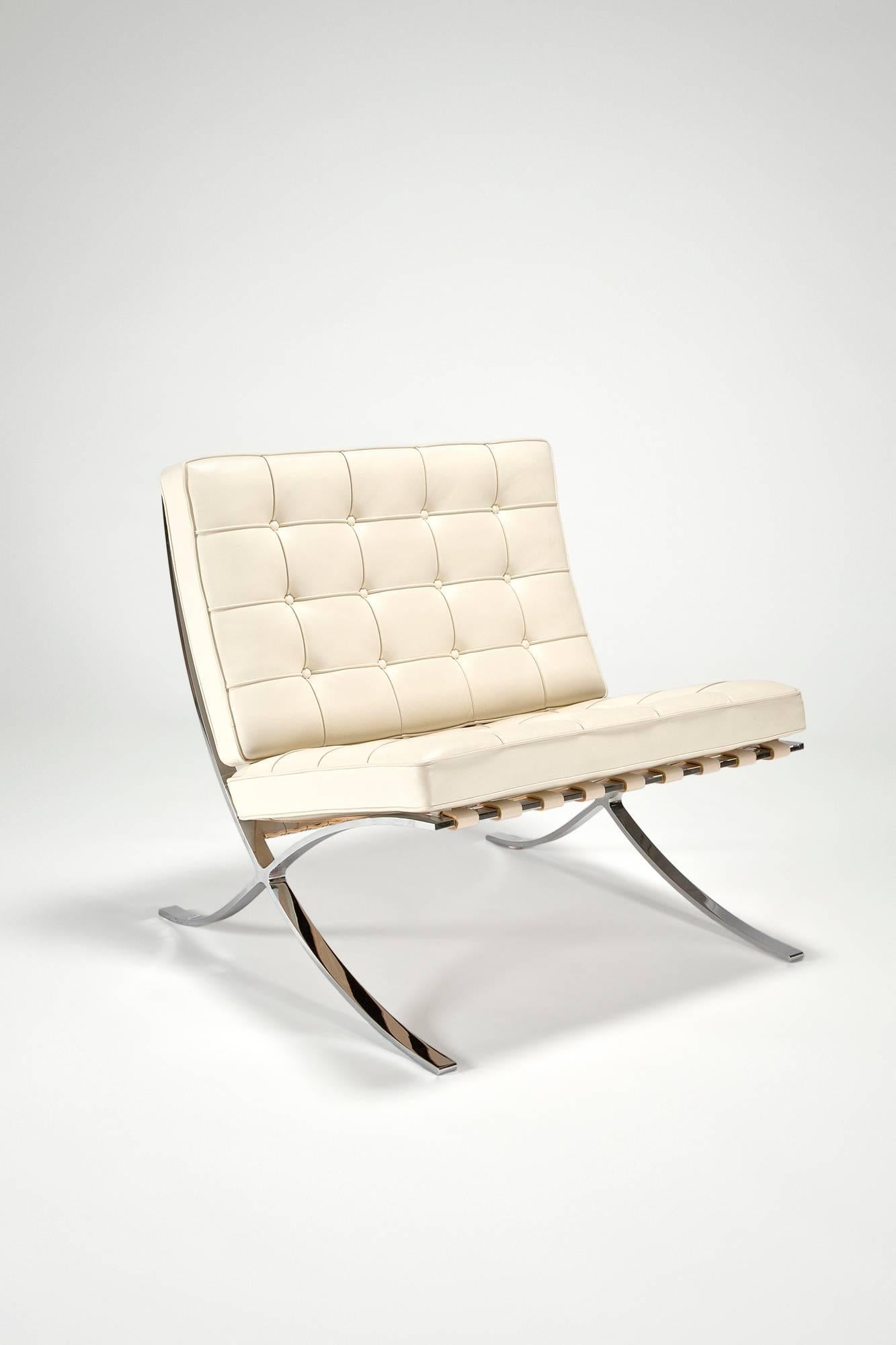 Bauhaus Barcelona Chair and Ottoman by Ludwig Mies van der Rohe