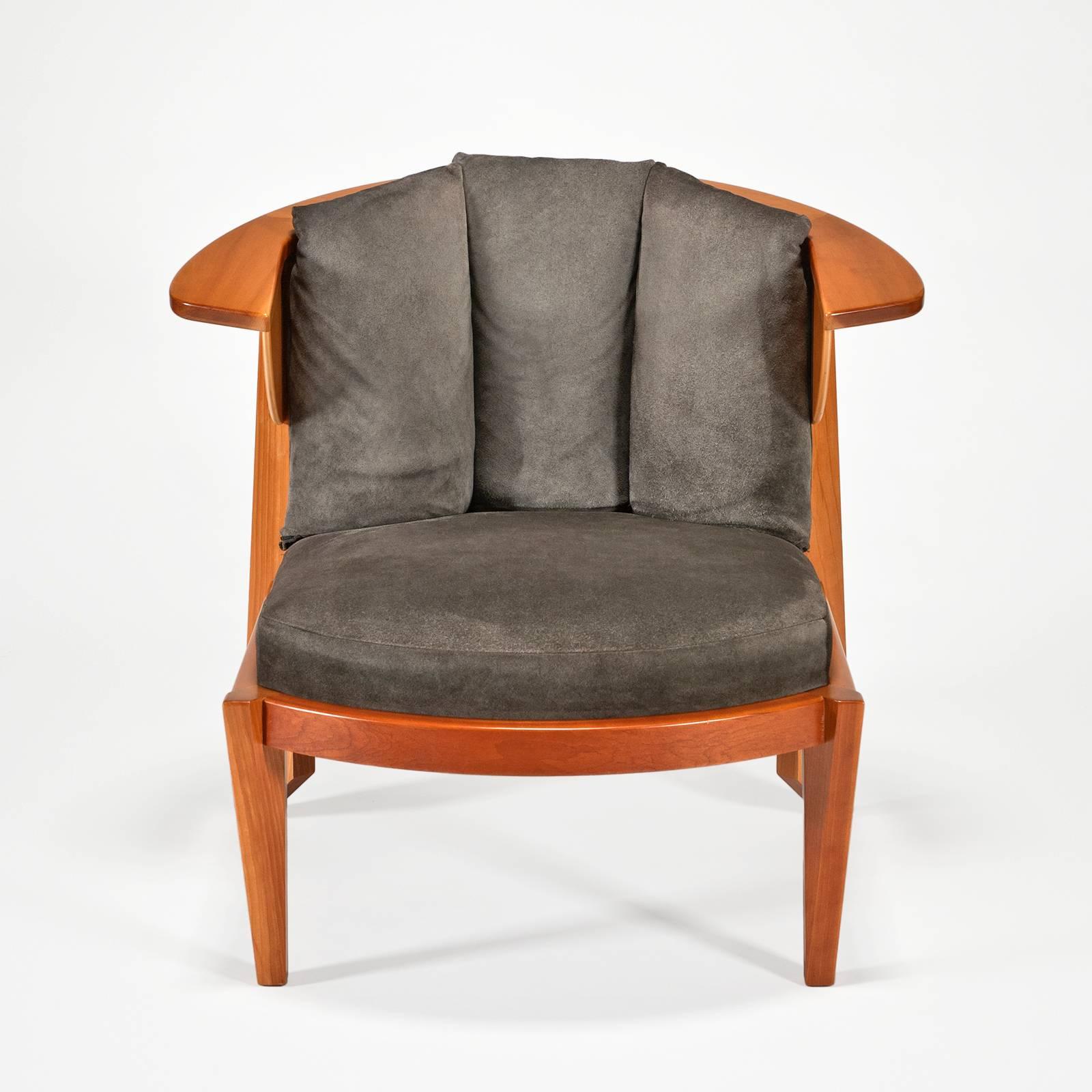 Italian Friedman Chair and Ottoman Set by Frank Lloyd Wright by Cassina