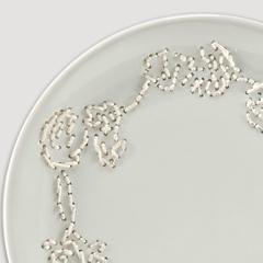 Hand Embroidered Plate from Delft Blue Project by Hella Jongerius