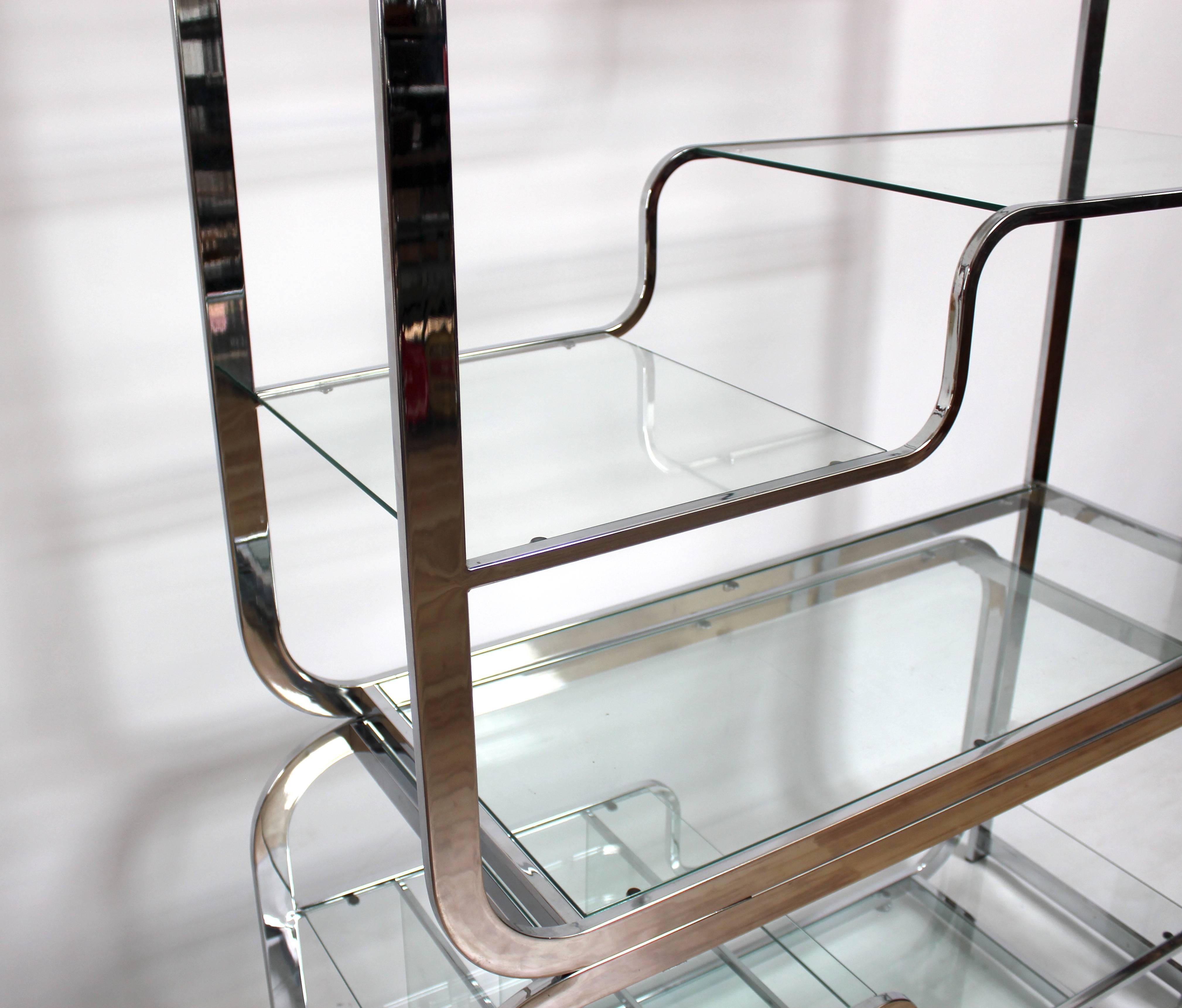 American 1970s Chrome and Glass Etagere by Milo Baughman