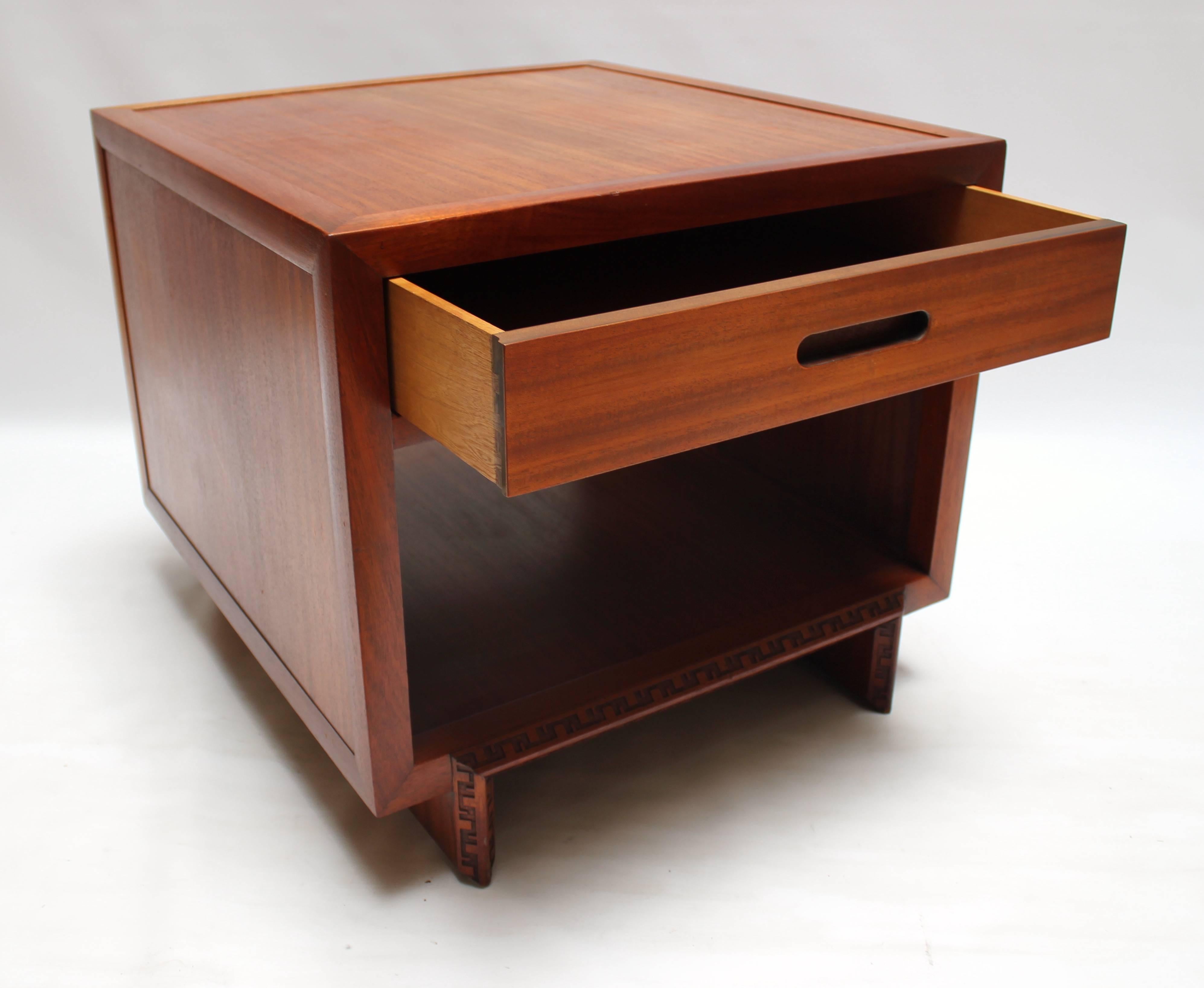 1950s Frank Lloyd Wright for Heritage Henredon Talesian Side Table with Drawer 1