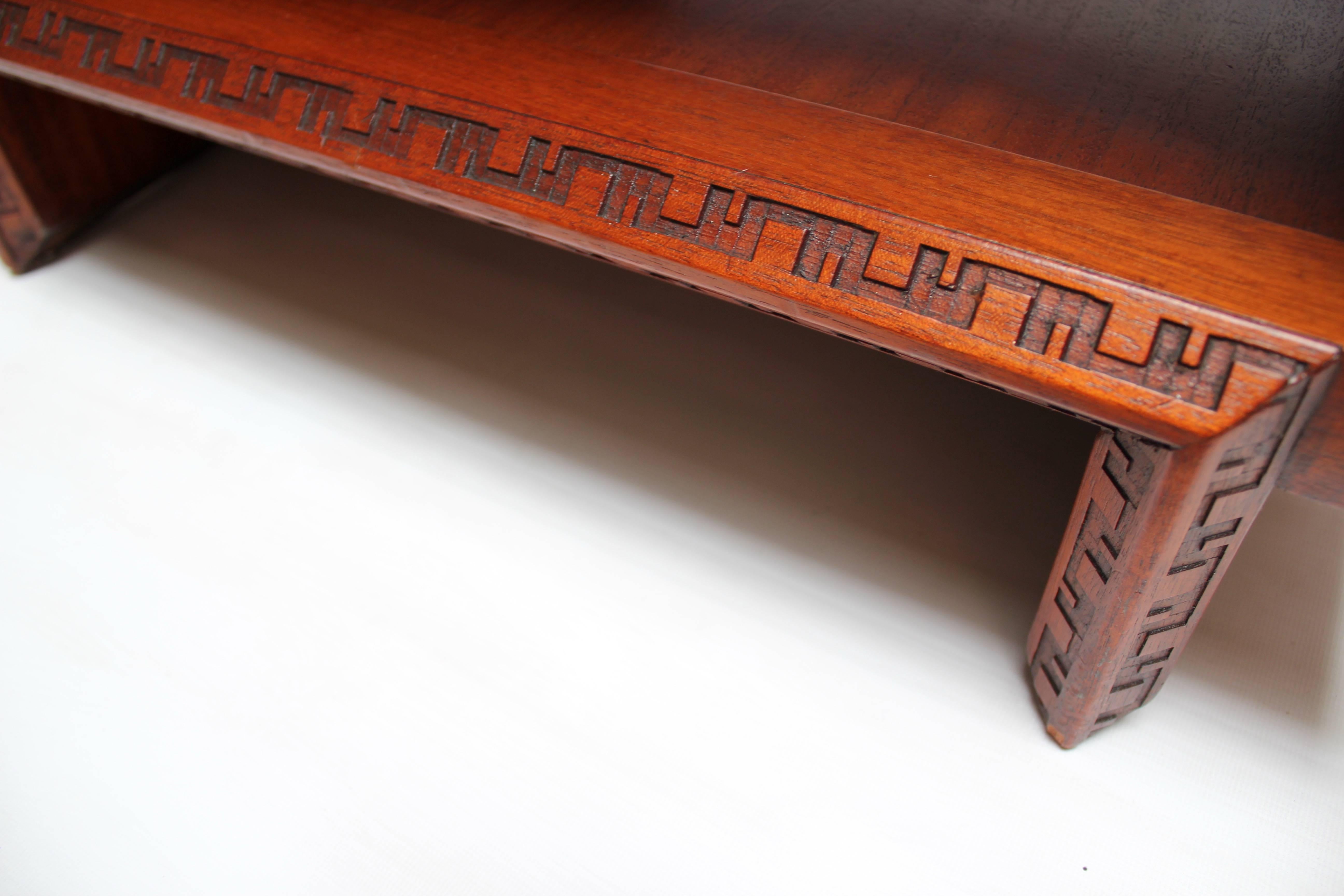 Mahogany 1950s Frank Lloyd Wright for Heritage Henredon Talesian Side Table with Drawer