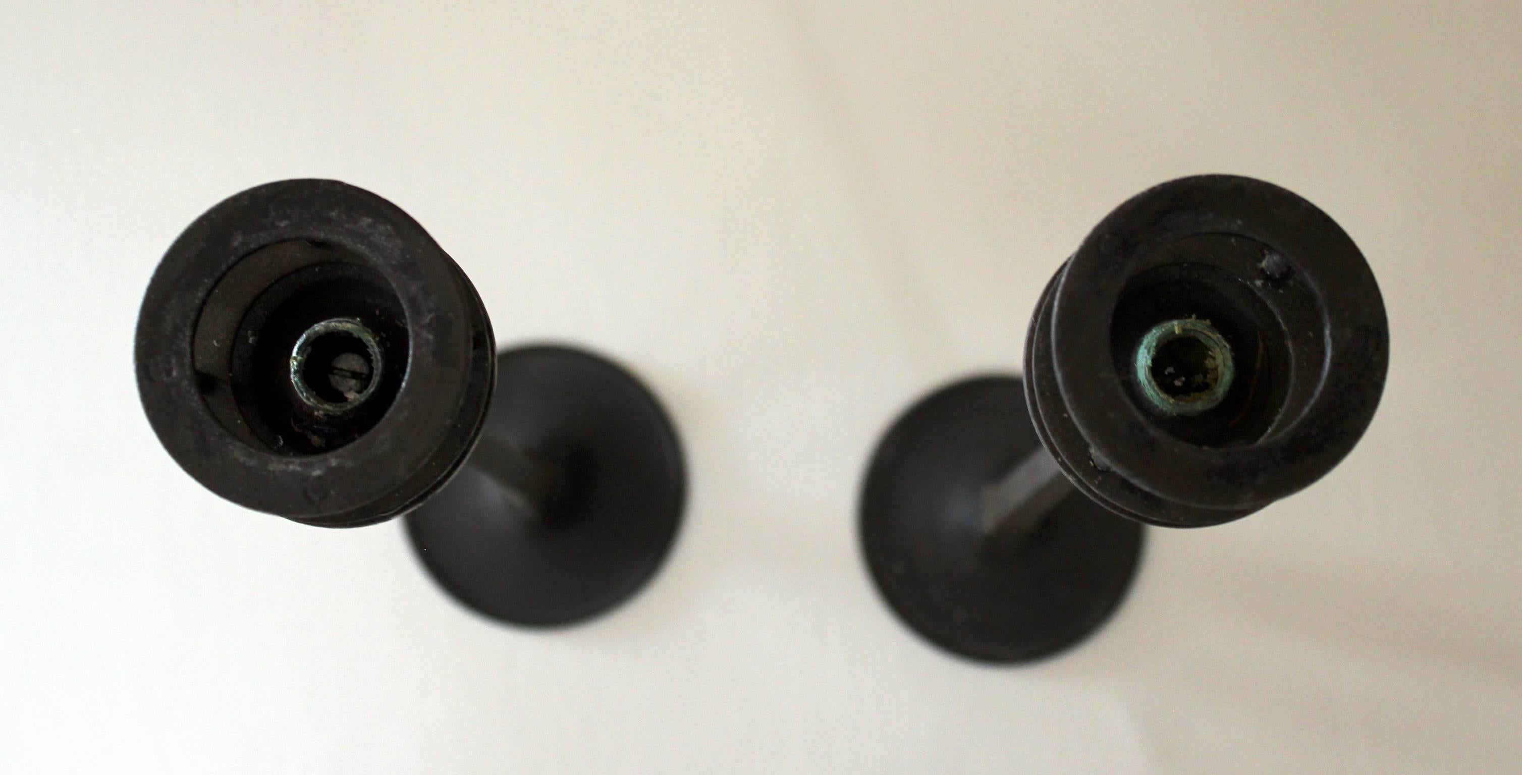 Danish Pair of 1960s Iron Candlesticks by Jens Quistgaard for Dansk For Sale
