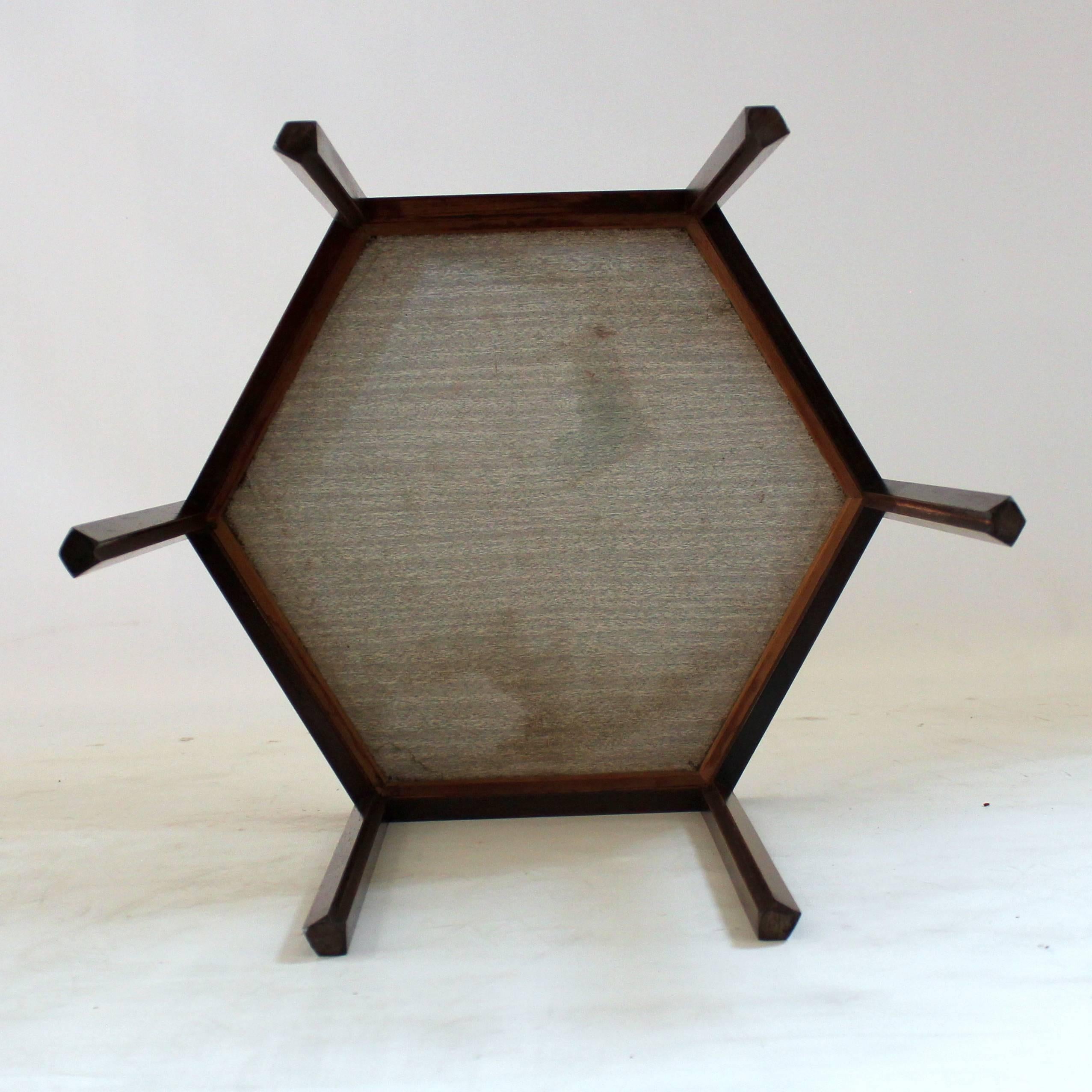 Laminate Set of Three Danish Modern Hans Andersen Rosewood Hexagonal Side Tables