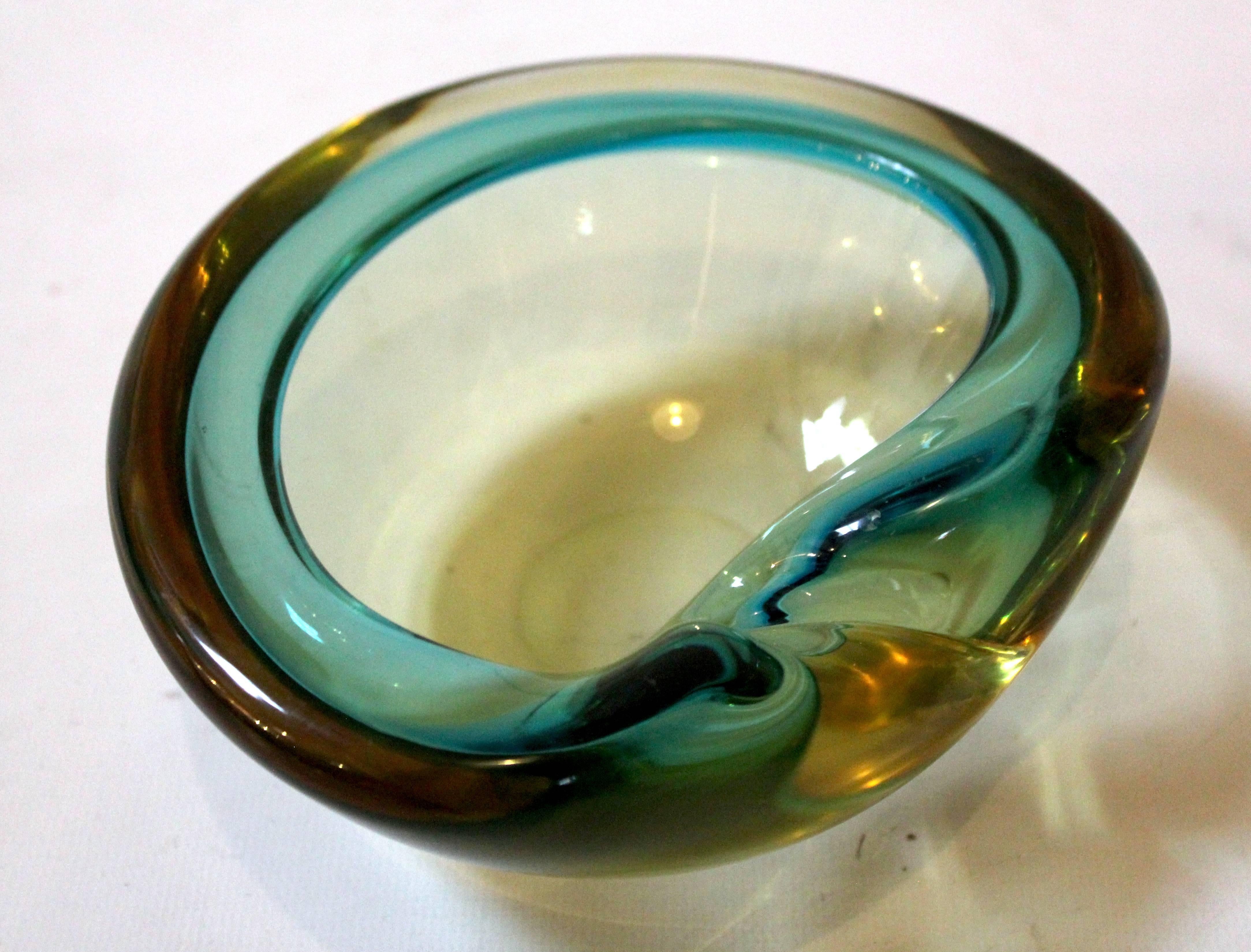 Vintage Murano art glass ashtray or decorative bowl.