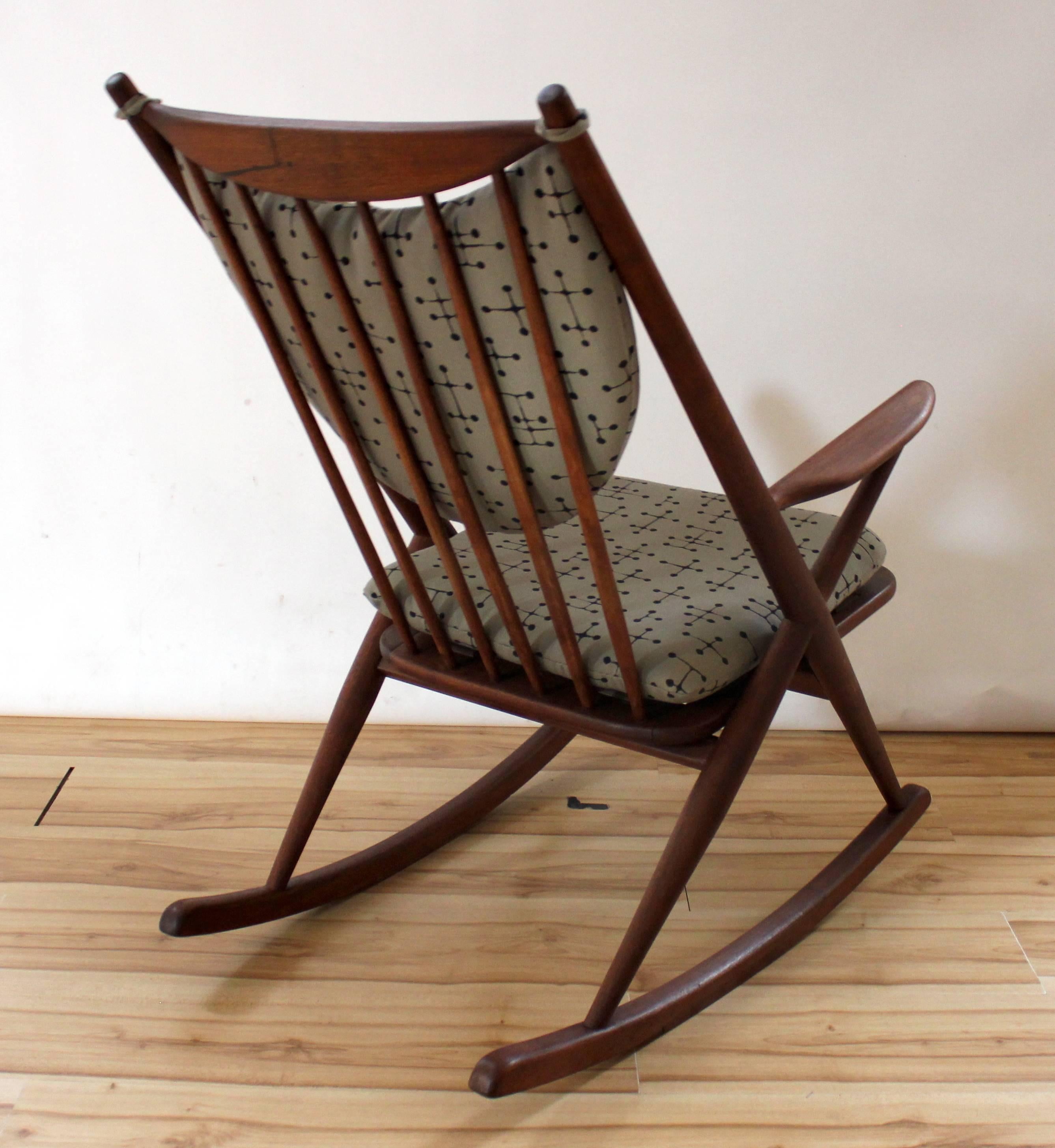 Mid-20th Century 1960s Danish Modern Teak Rocking Chair by Frank Reenskaug for Bramin