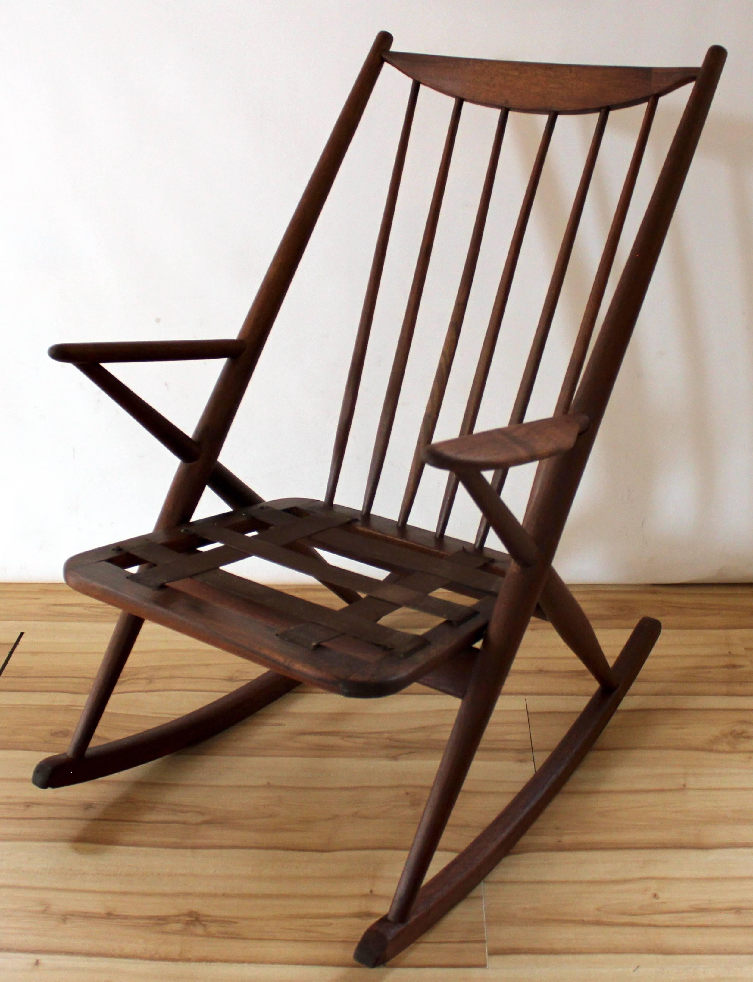 1960s Danish Modern Teak Rocking Chair by Frank Reenskaug for Bramin 2