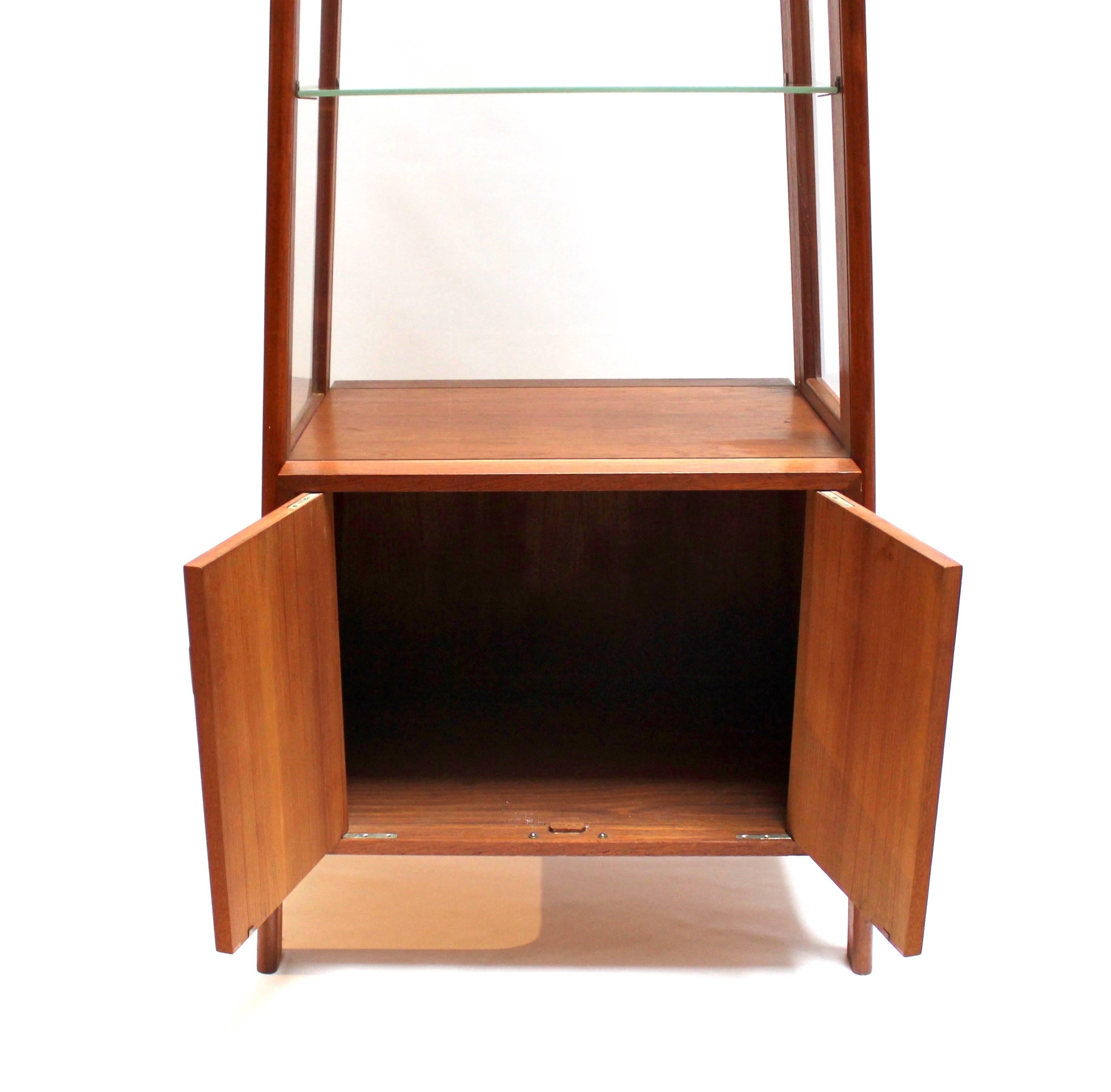 Rare 1950s Danish Modern Teak and Glass Curio Cabinet or Vitrine by Hans Wegner 1