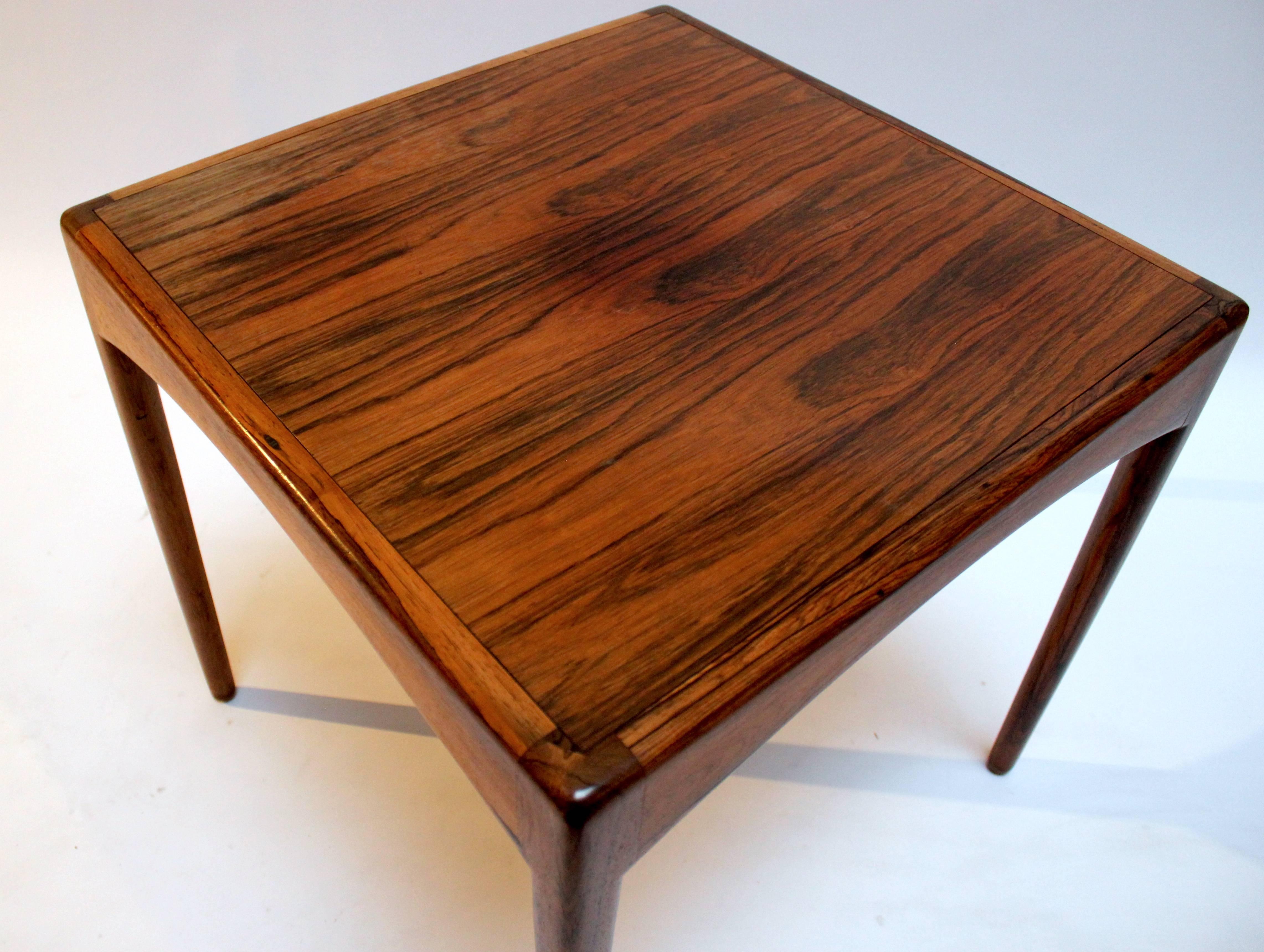 1960s Danish Modern Rosewood Side Table by Vejen Polstermøbelfabrik In Good Condition In Sacramento, CA