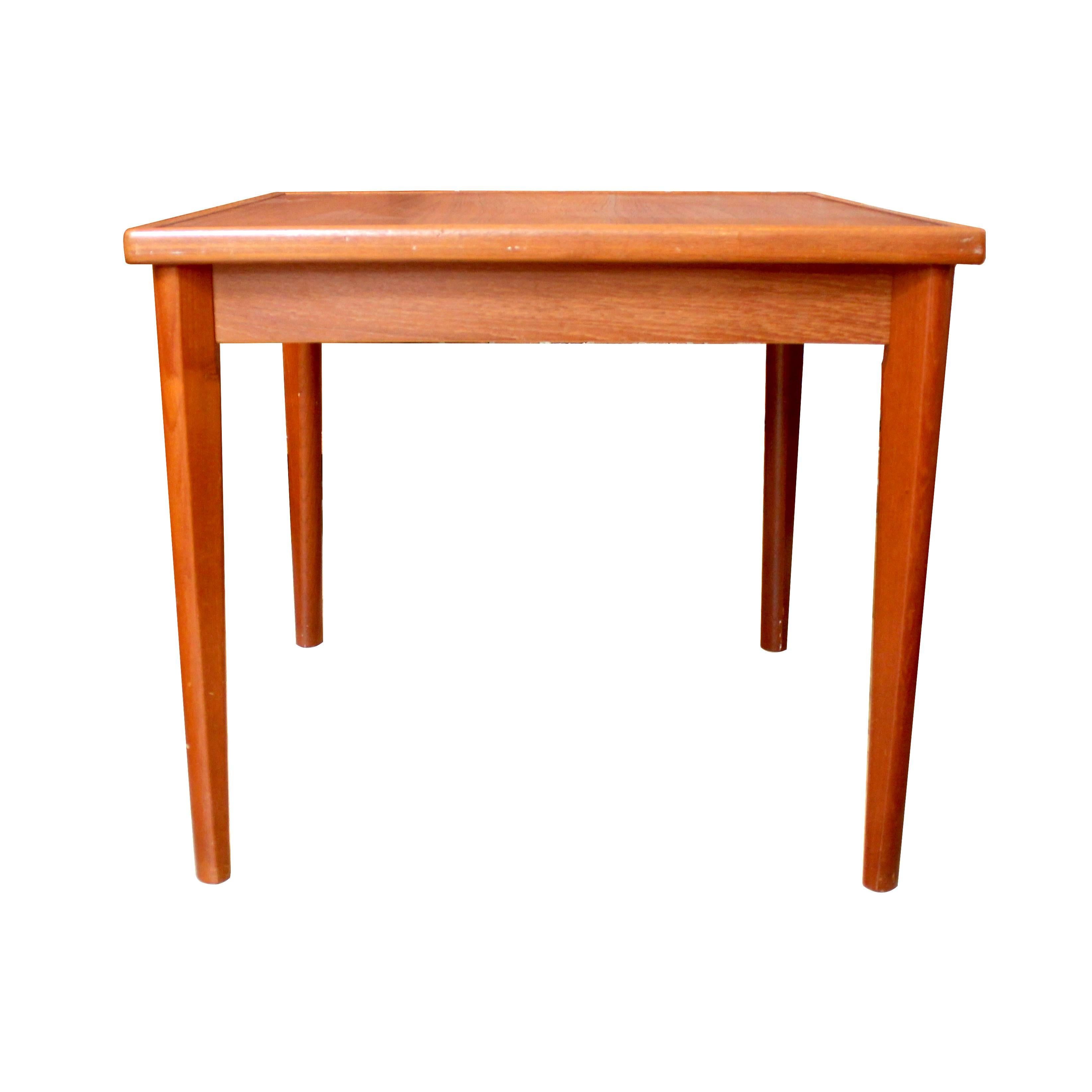 1960s Danish Modern Teak Game Table with Reversible Top by Furbo In Good Condition In Sacramento, CA