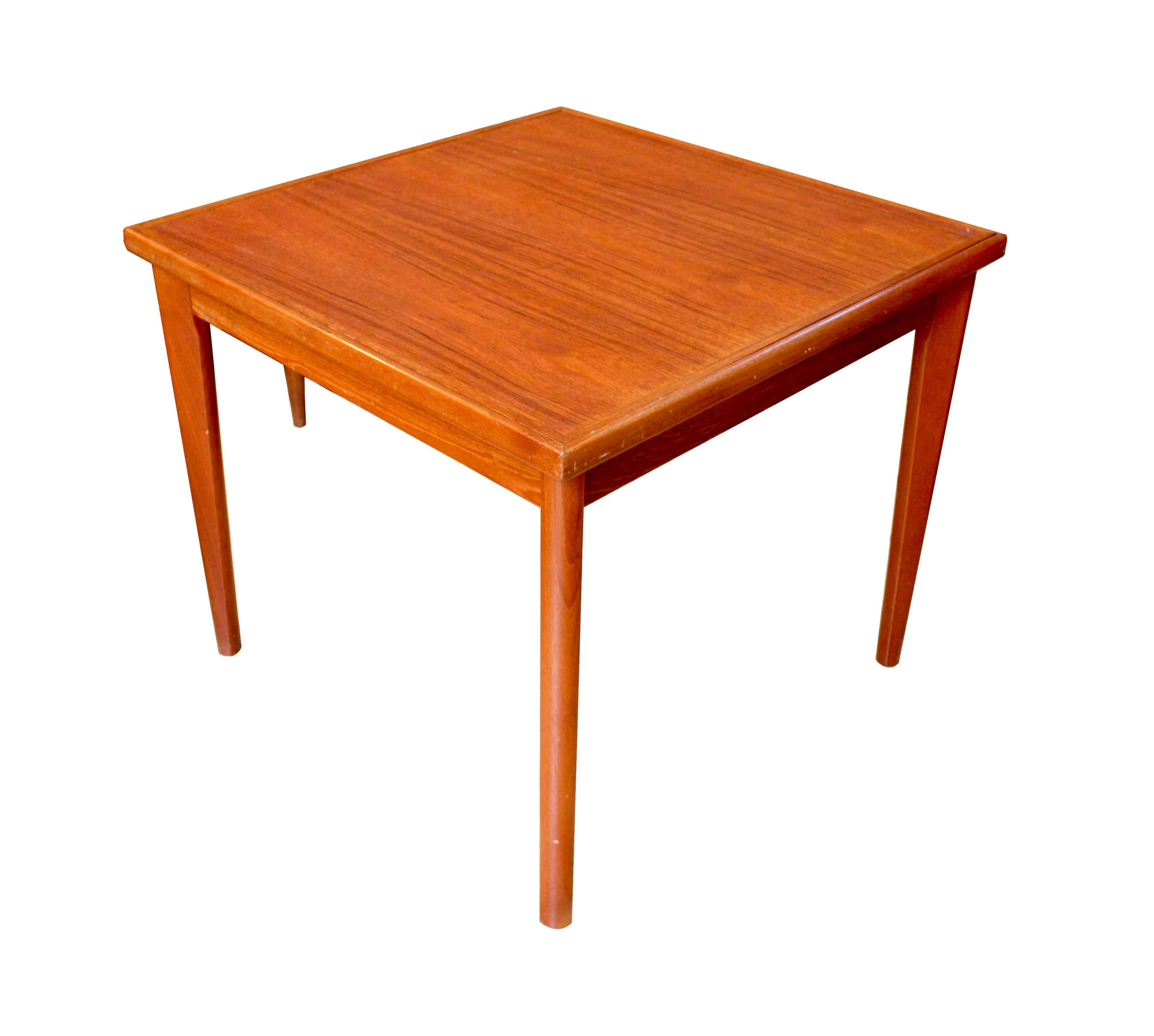 Mid-20th Century 1960s Danish Modern Teak Game Table with Reversible Top by Furbo