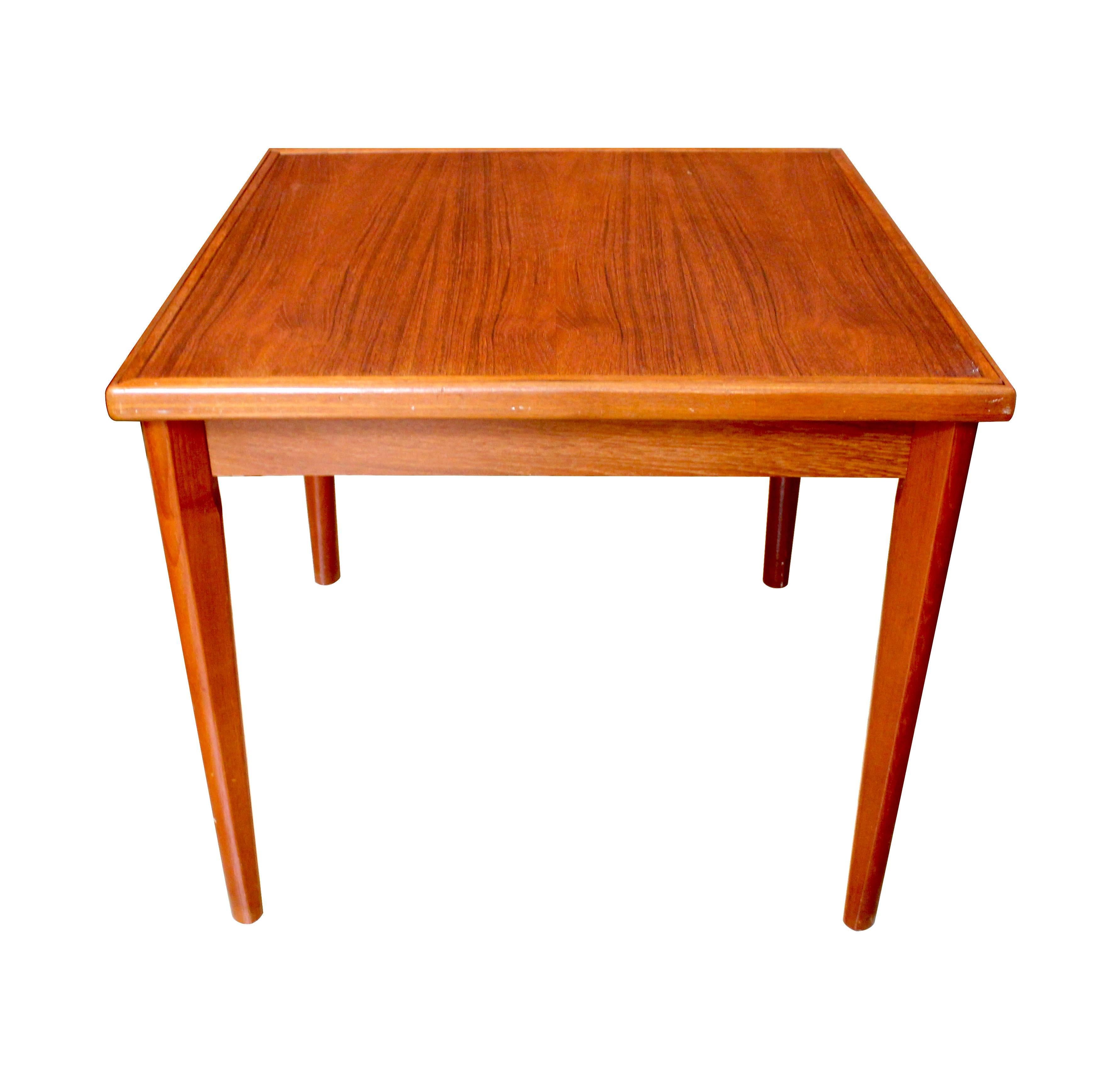 Scandinavian Modern 1960s Danish Modern Teak Game Table with Reversible Top by Furbo