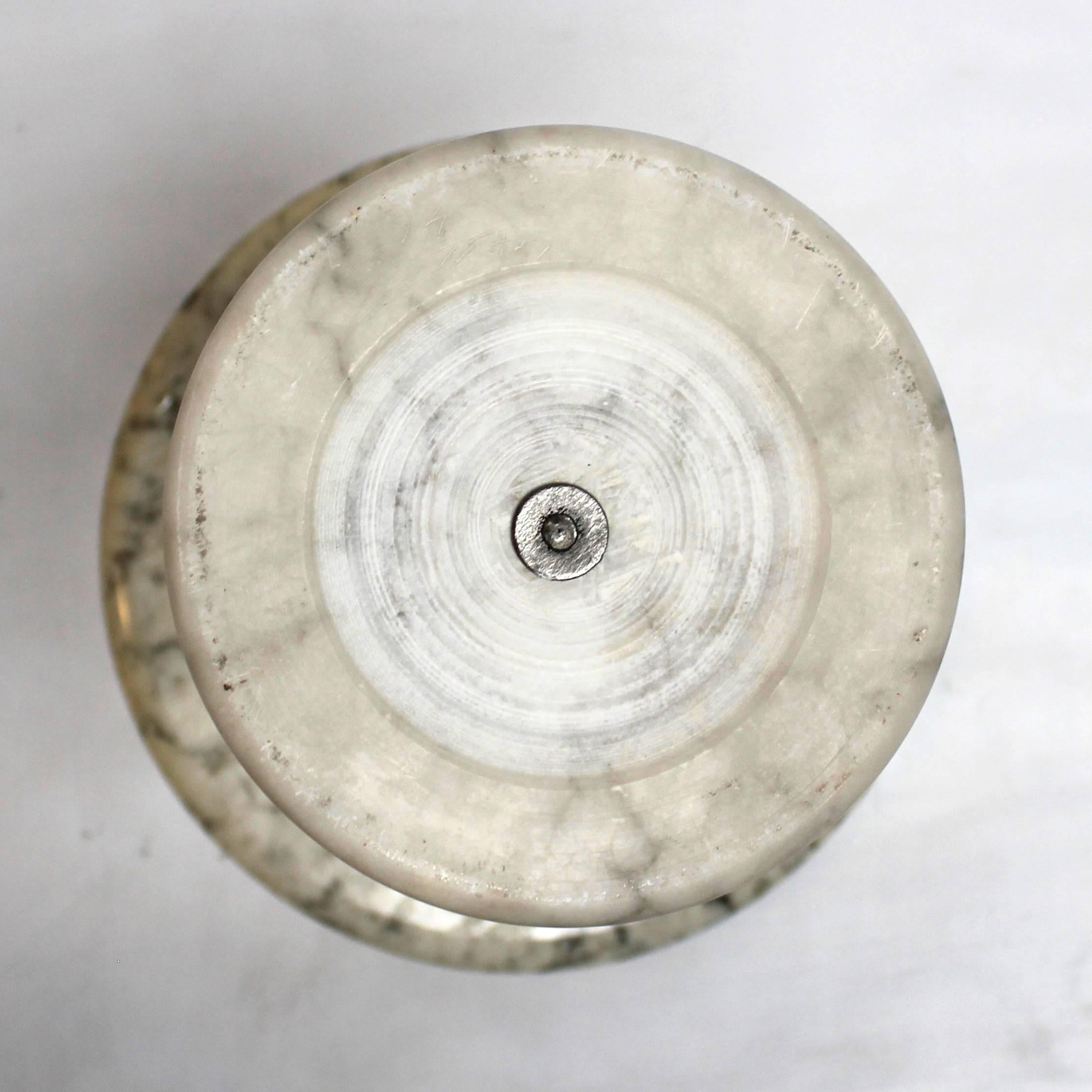 Vintage Italian Carrara Marble Round Side Table or Plant Stand 3