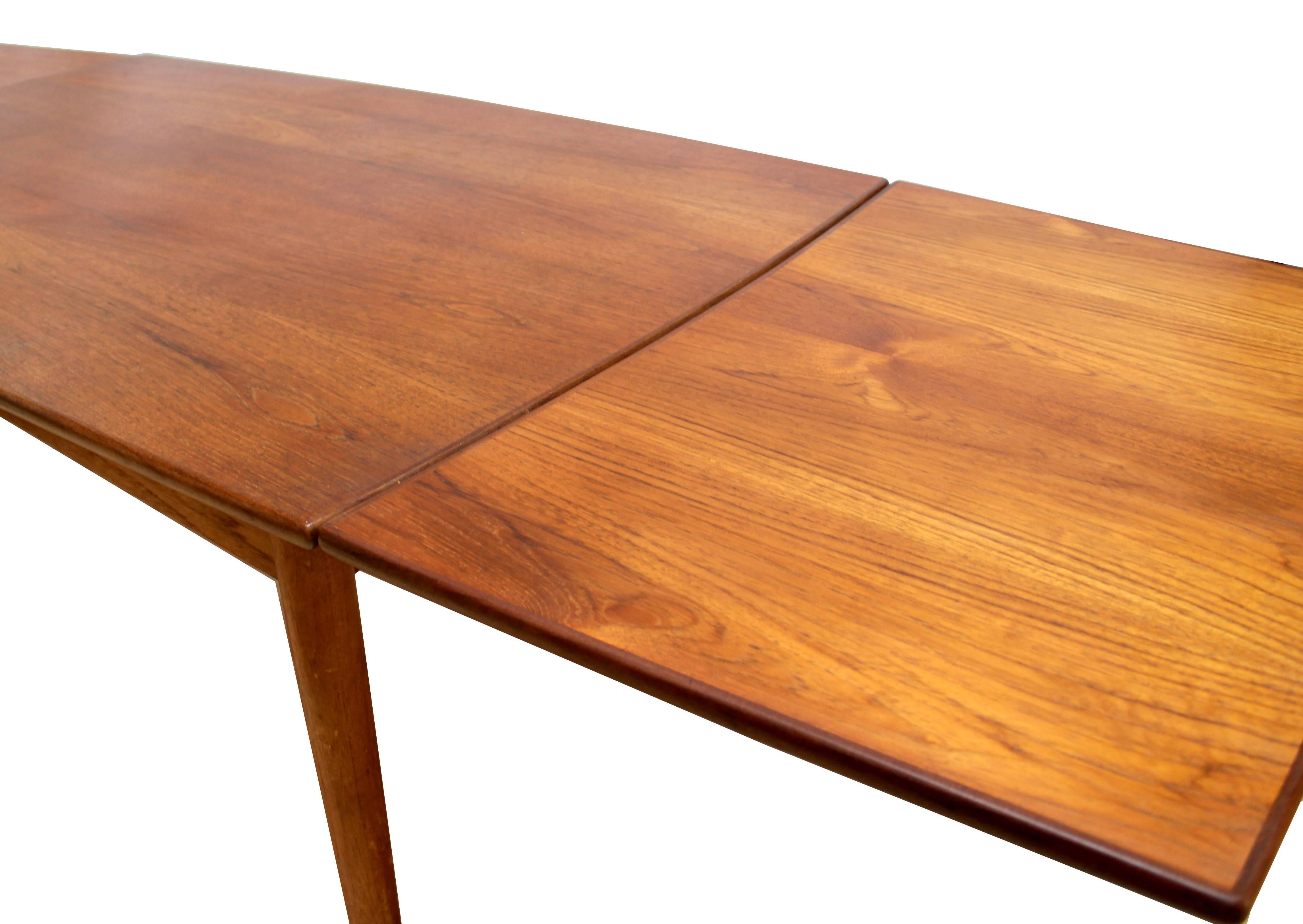 1960s Danish Modern Teak Draw-Leaf Dining Table 1