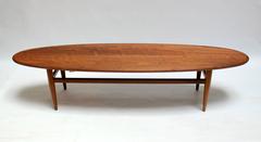 Mid-Century Modern Walnut Surfboard Coffee Table by Heritage