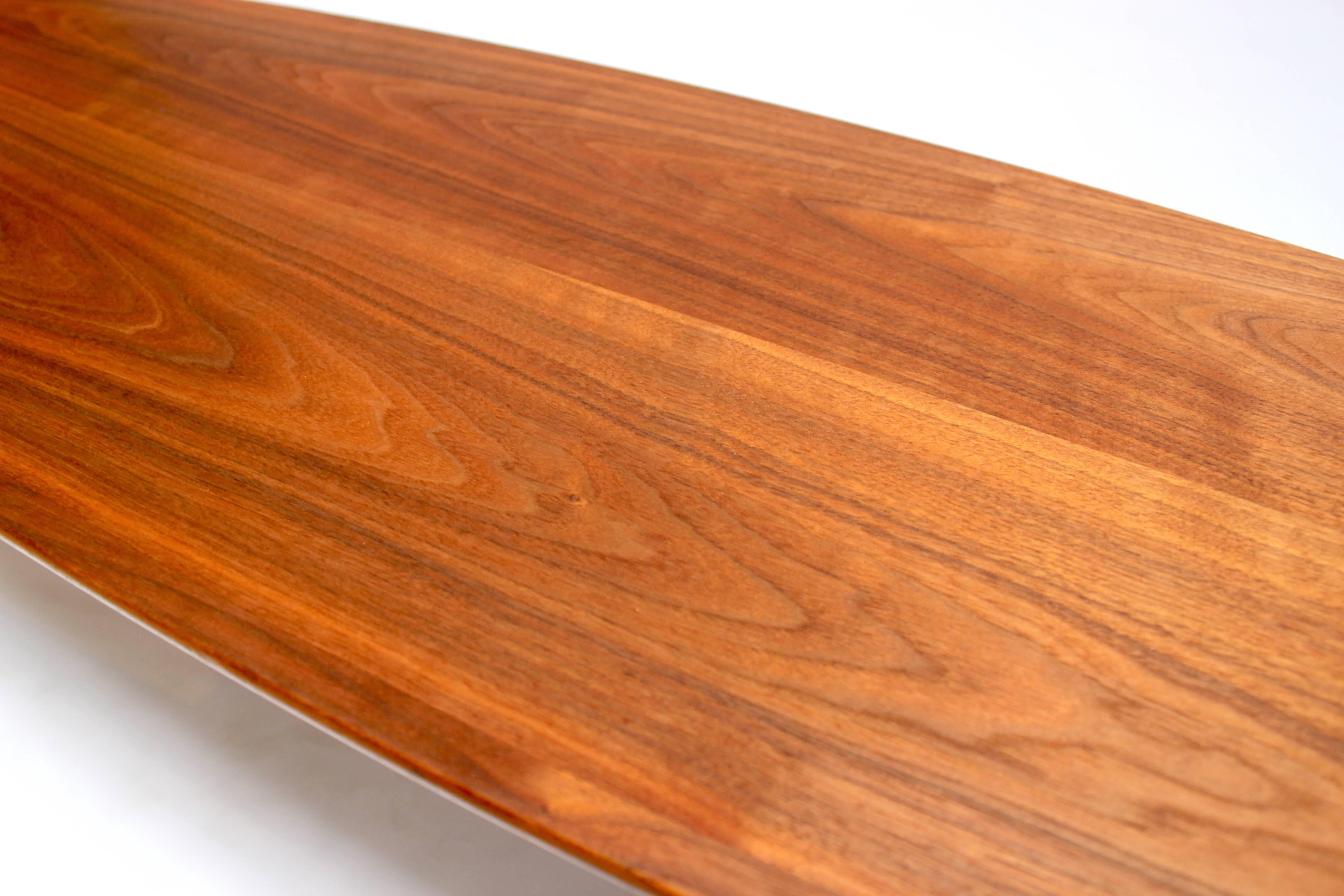 Mid-Century Modern Walnut Surfboard Coffee Table by Heritage 2
