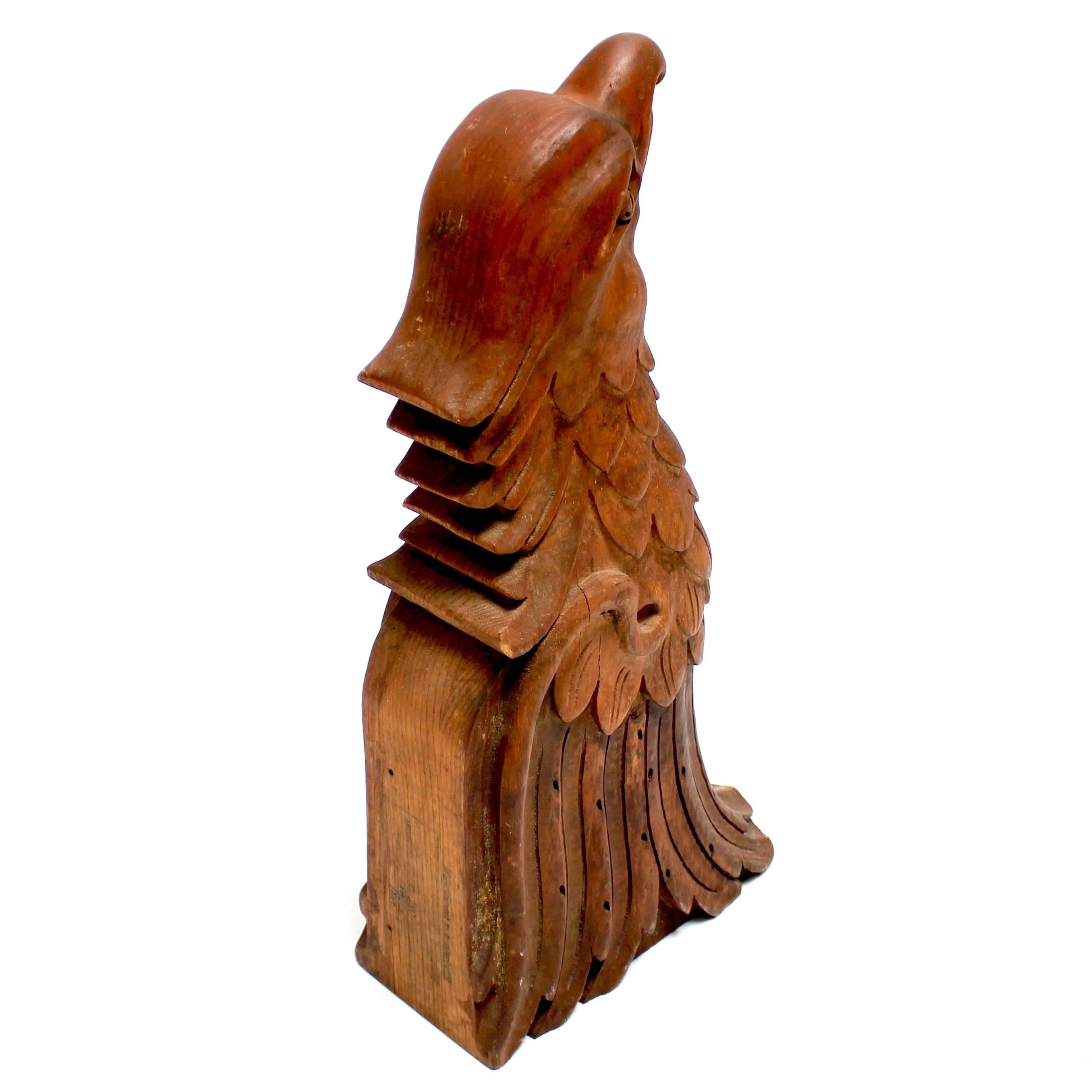 American Vintage Carved Wooden Eagle Sculpture