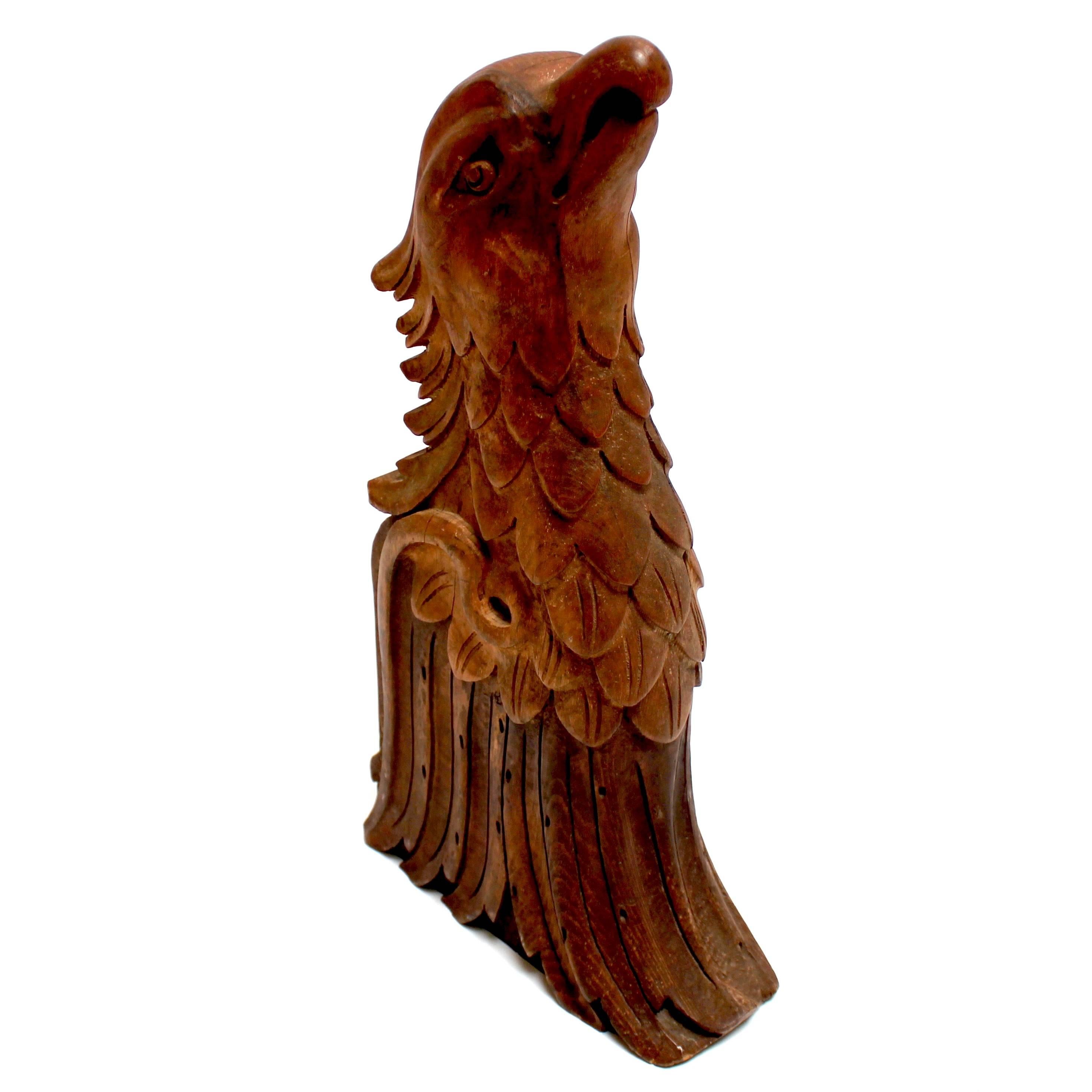20th Century Vintage Carved Wooden Eagle Sculpture