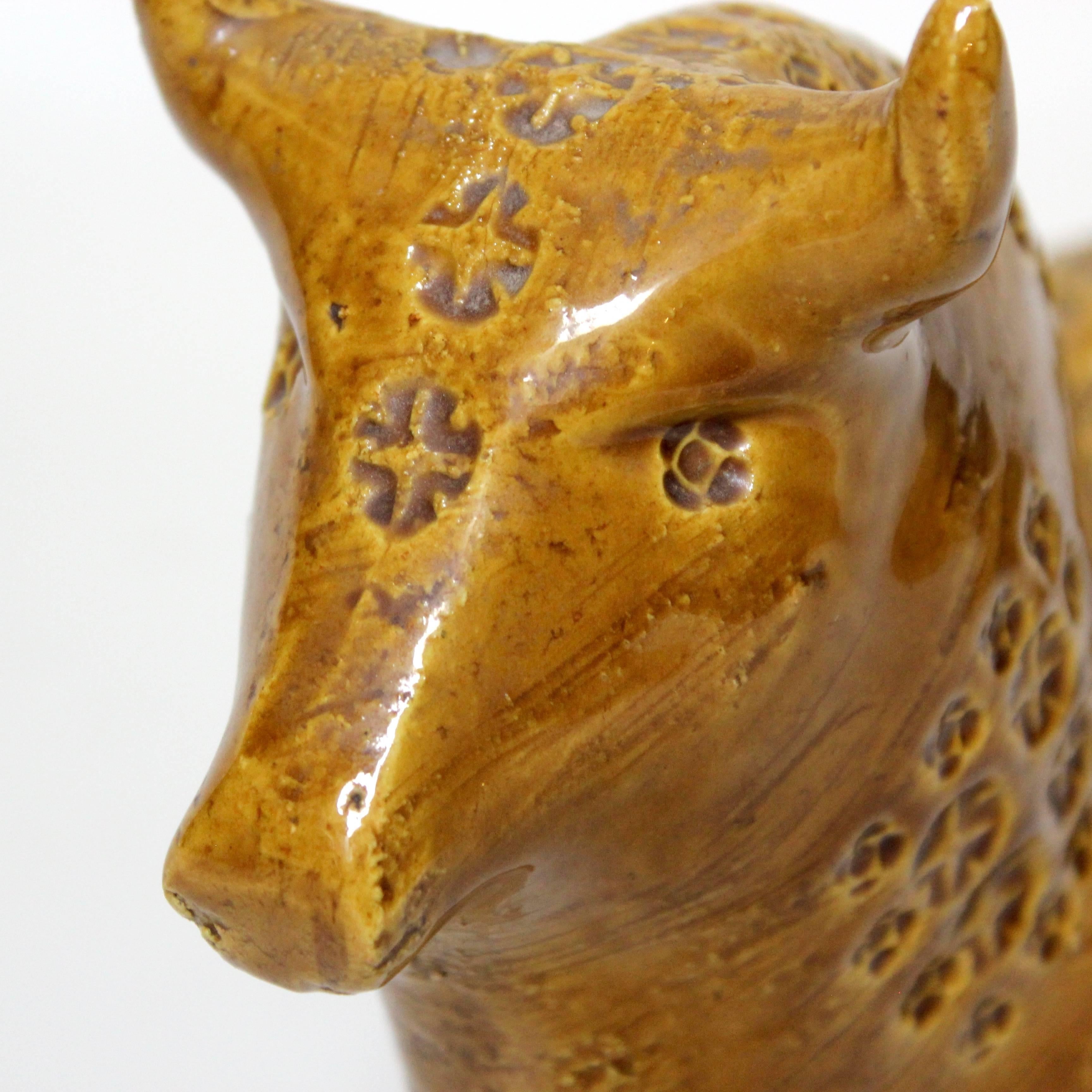 1960s, Italian Bitossi Ceramic Bull by Aldo Londi 3