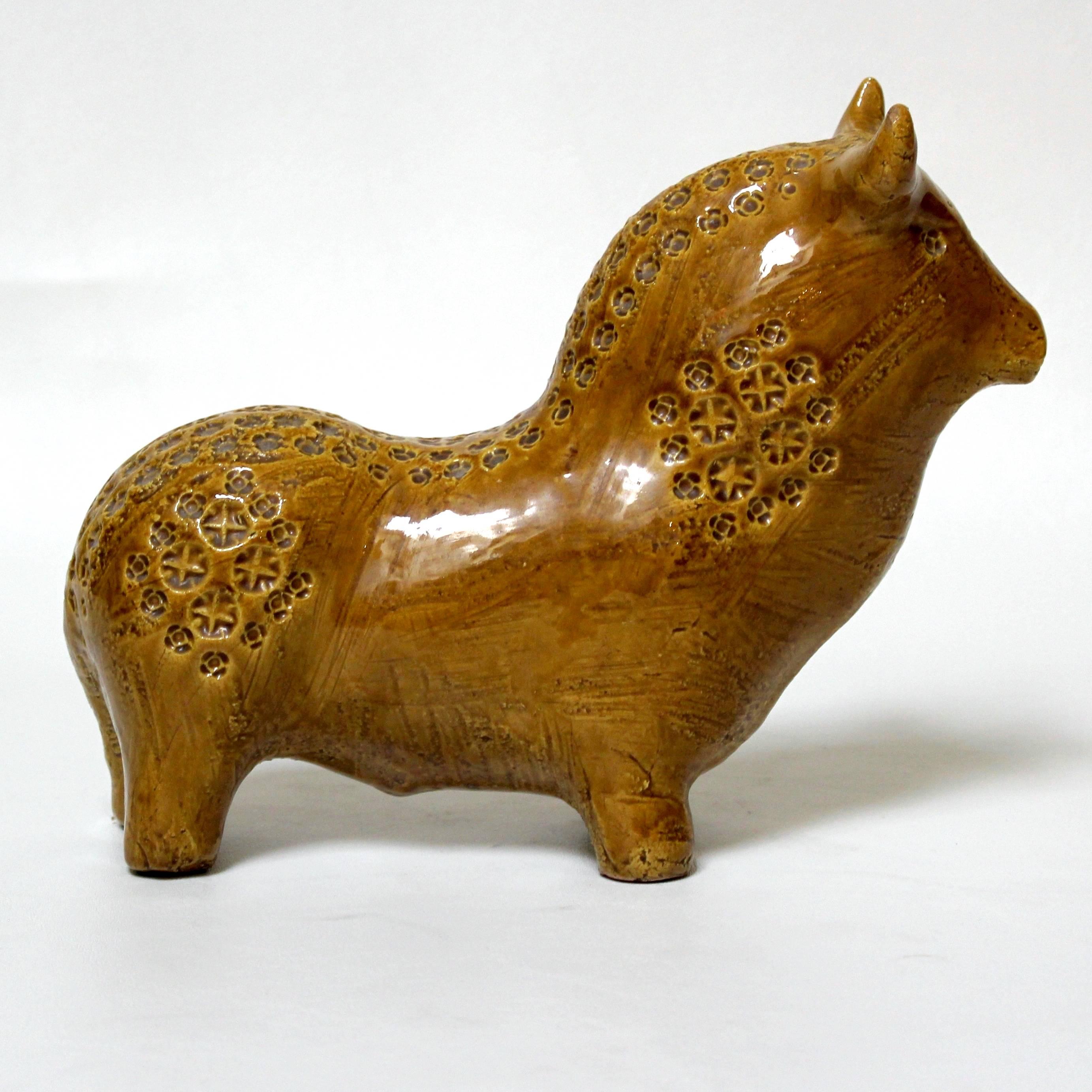 1960s, Italian Bitossi Ceramic Bull by Aldo Londi In Excellent Condition In Sacramento, CA