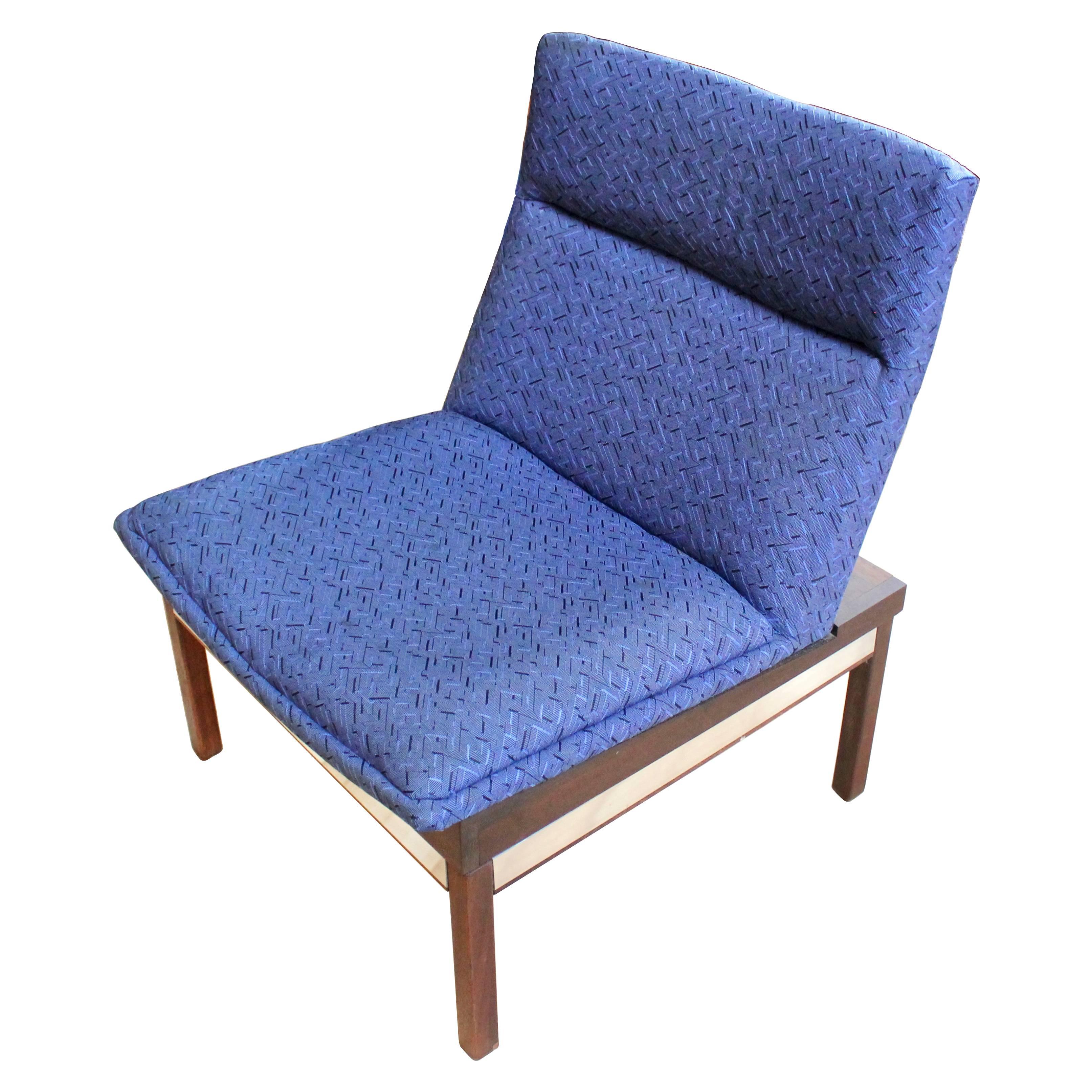 Aluminum Modular Arthur Umanoff Dimension 28 Walnut Sofa and Chair Set for Madison