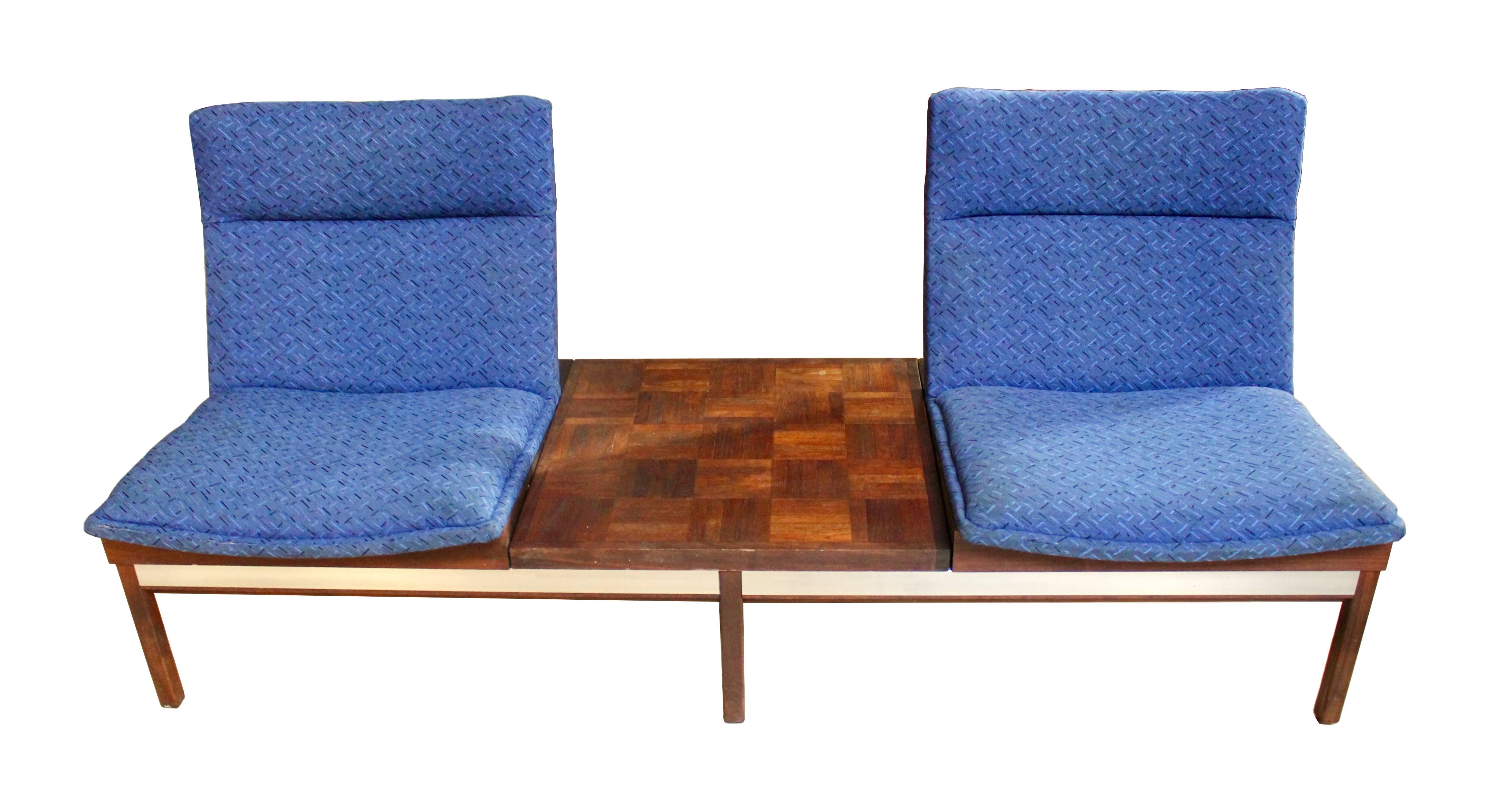 American Modular Arthur Umanoff Dimension 28 Walnut Sofa and Chair Set for Madison