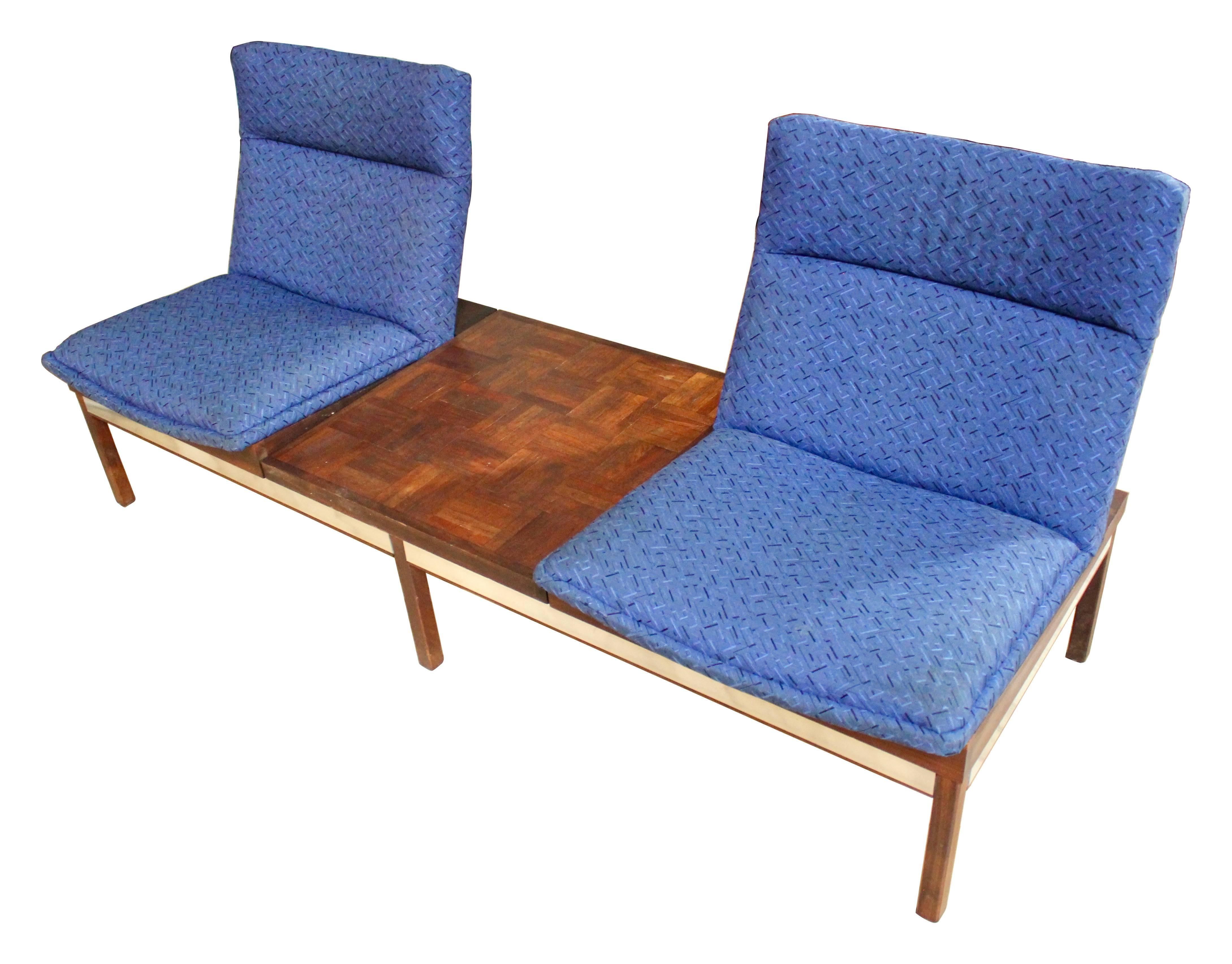 Mid-Century Modern Modular Arthur Umanoff Dimension 28 Walnut Sofa and Chair Set for Madison