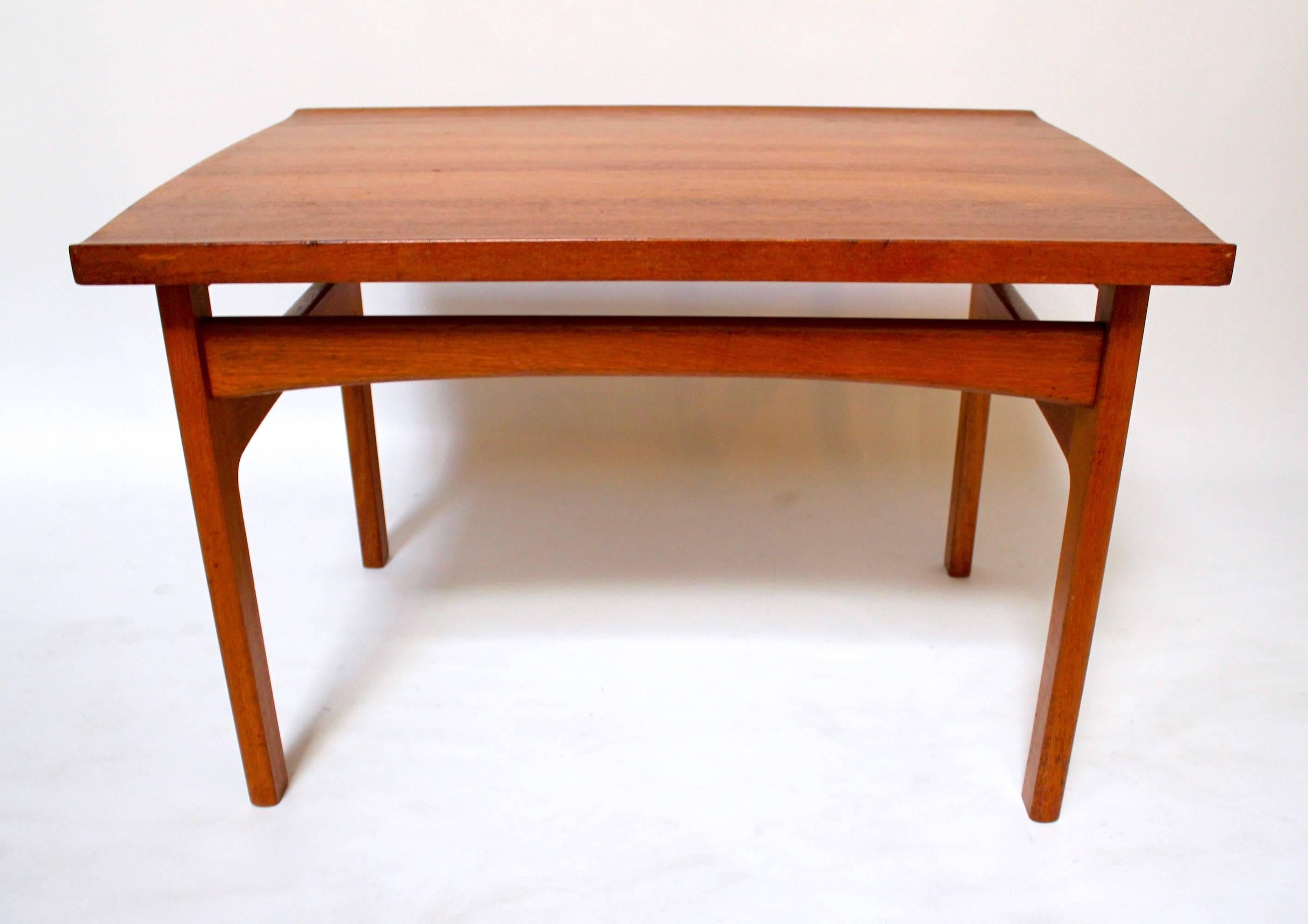 European 1960s Scandinavian Modern Solid Teak Side Table For Sale