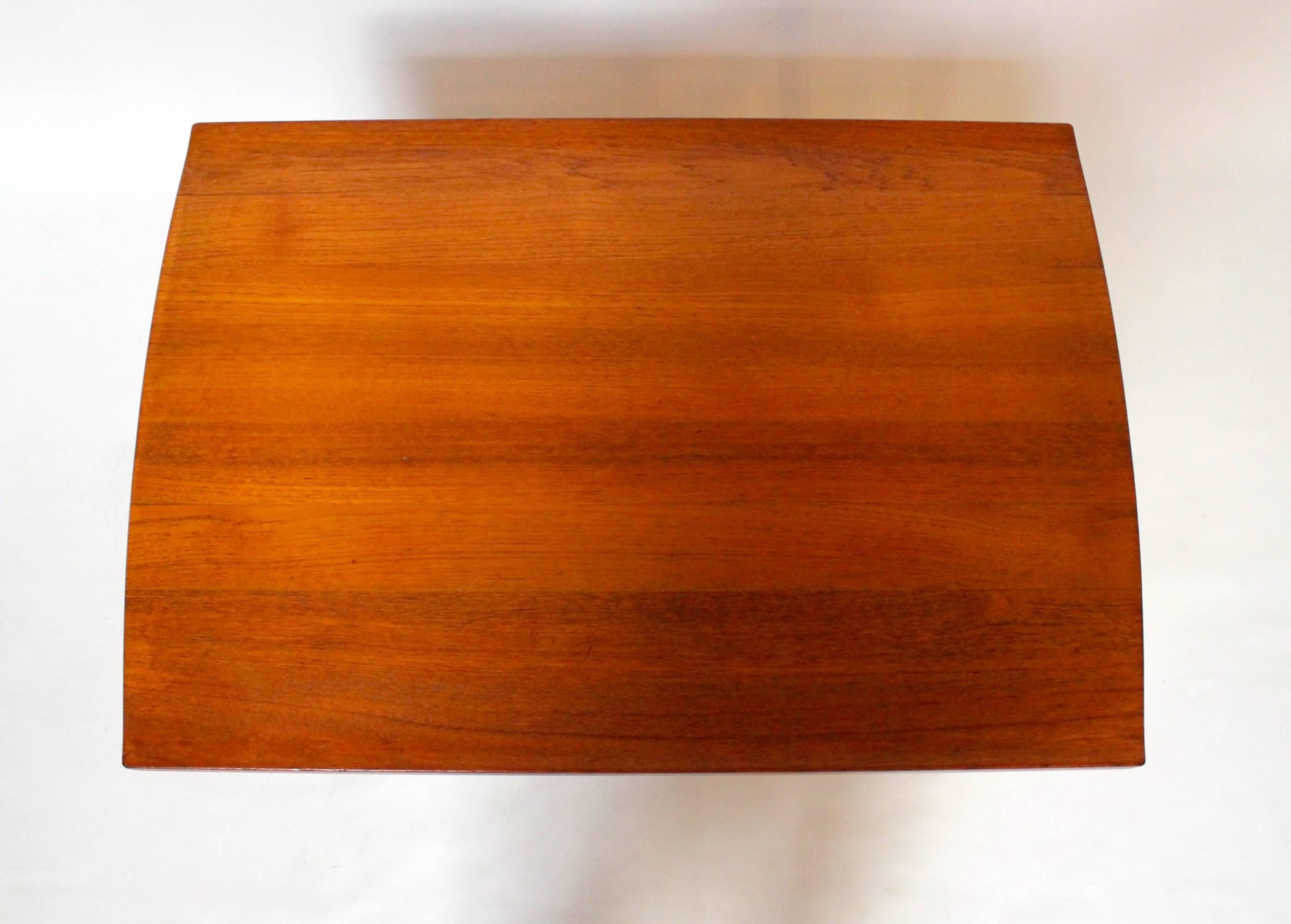20th Century 1960s Scandinavian Modern Solid Teak Side Table For Sale