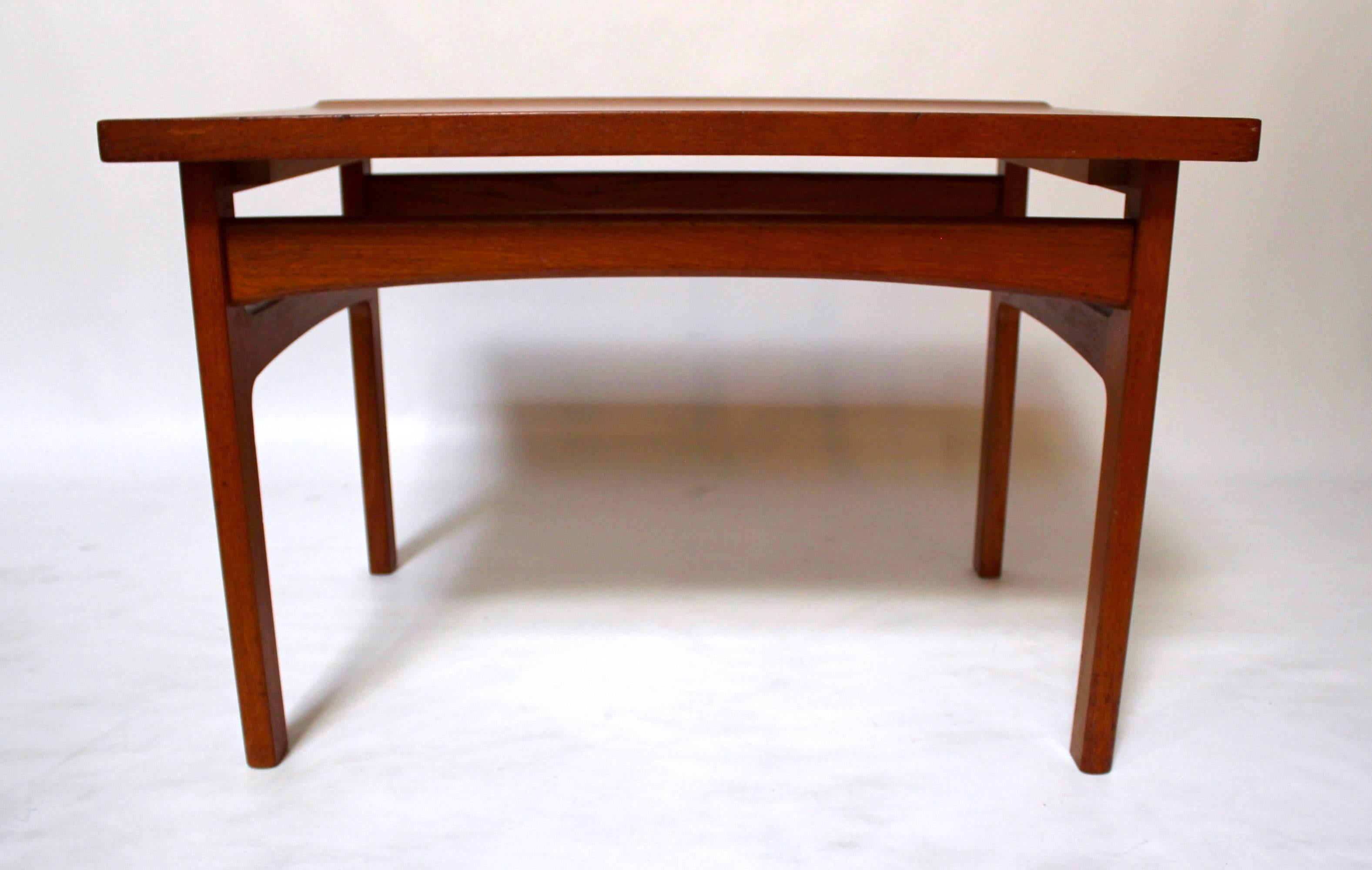 1960s Scandinavian Modern Solid Teak Side Table For Sale 1