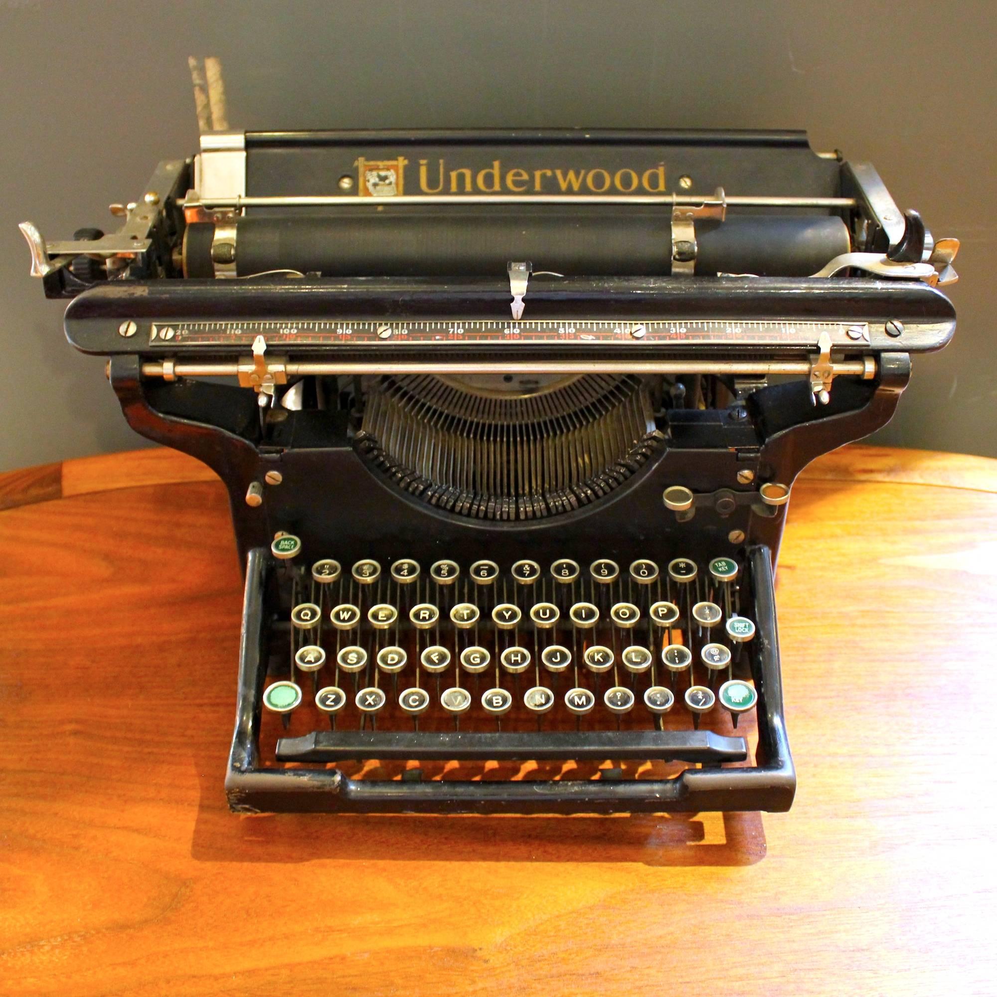 Industrial Early 20th Century Underwood Typewriter