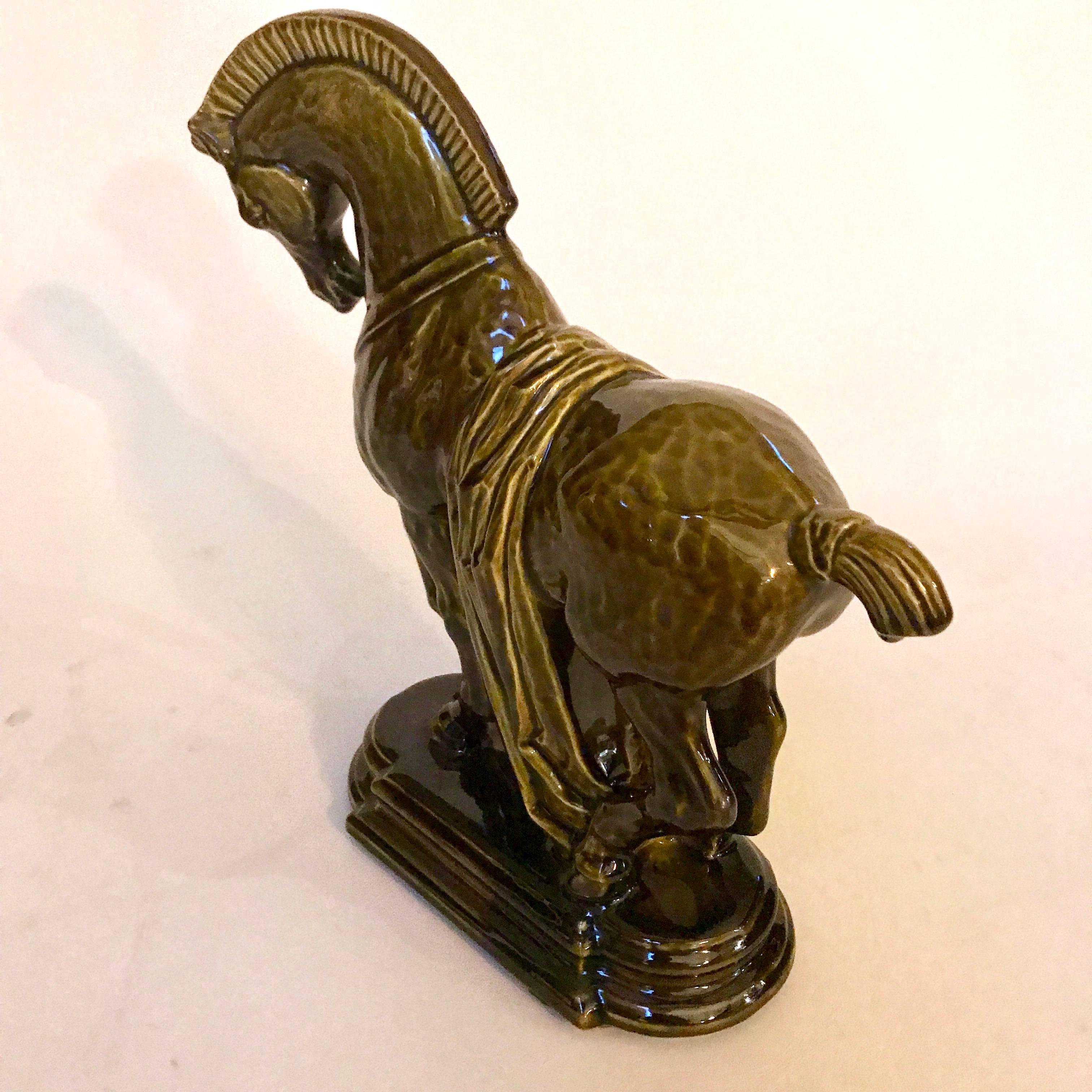 20th Century Midcentury Ceramic Greek Horse Statue