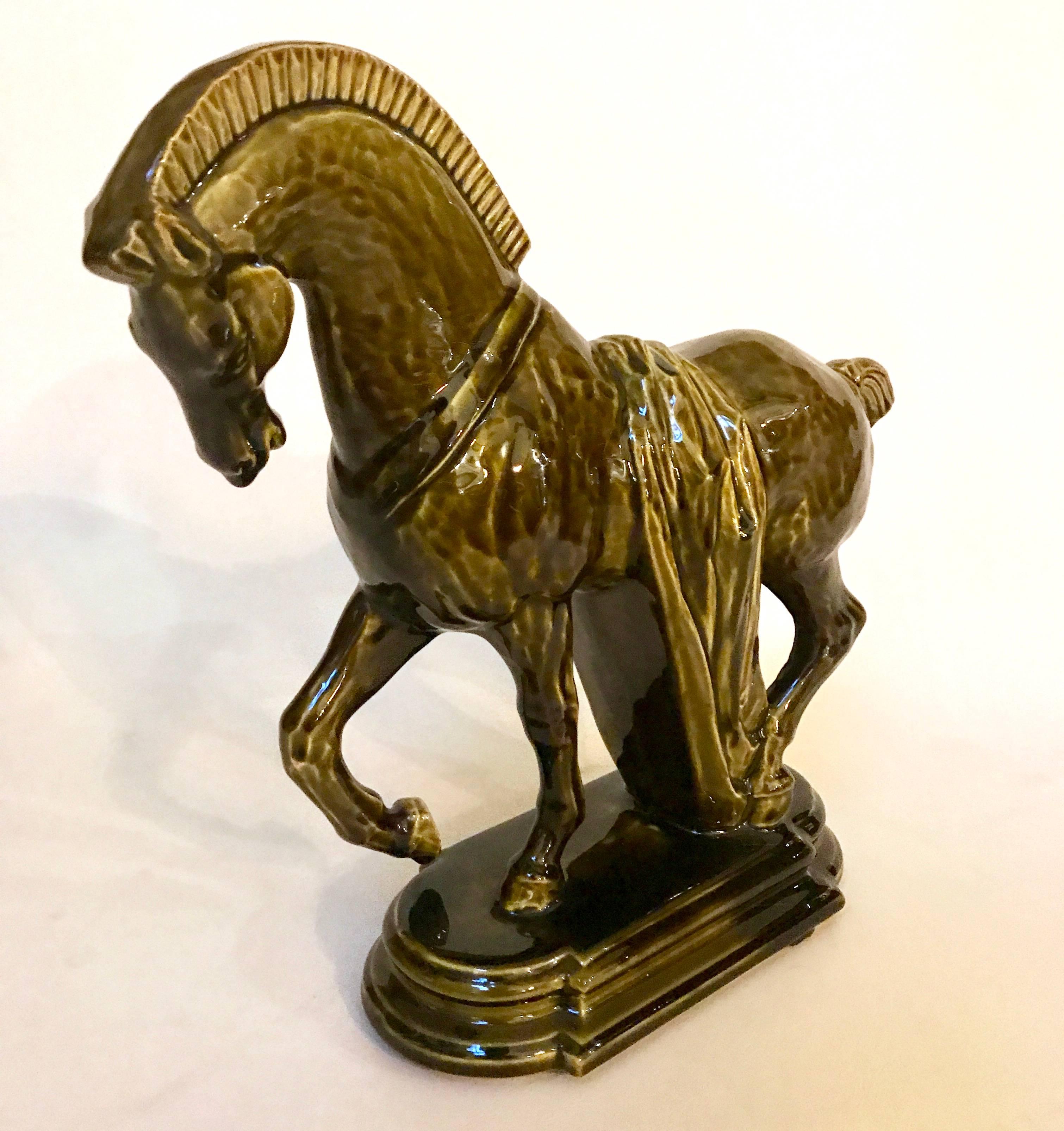Mid-Century Modern Midcentury Ceramic Greek Horse Statue