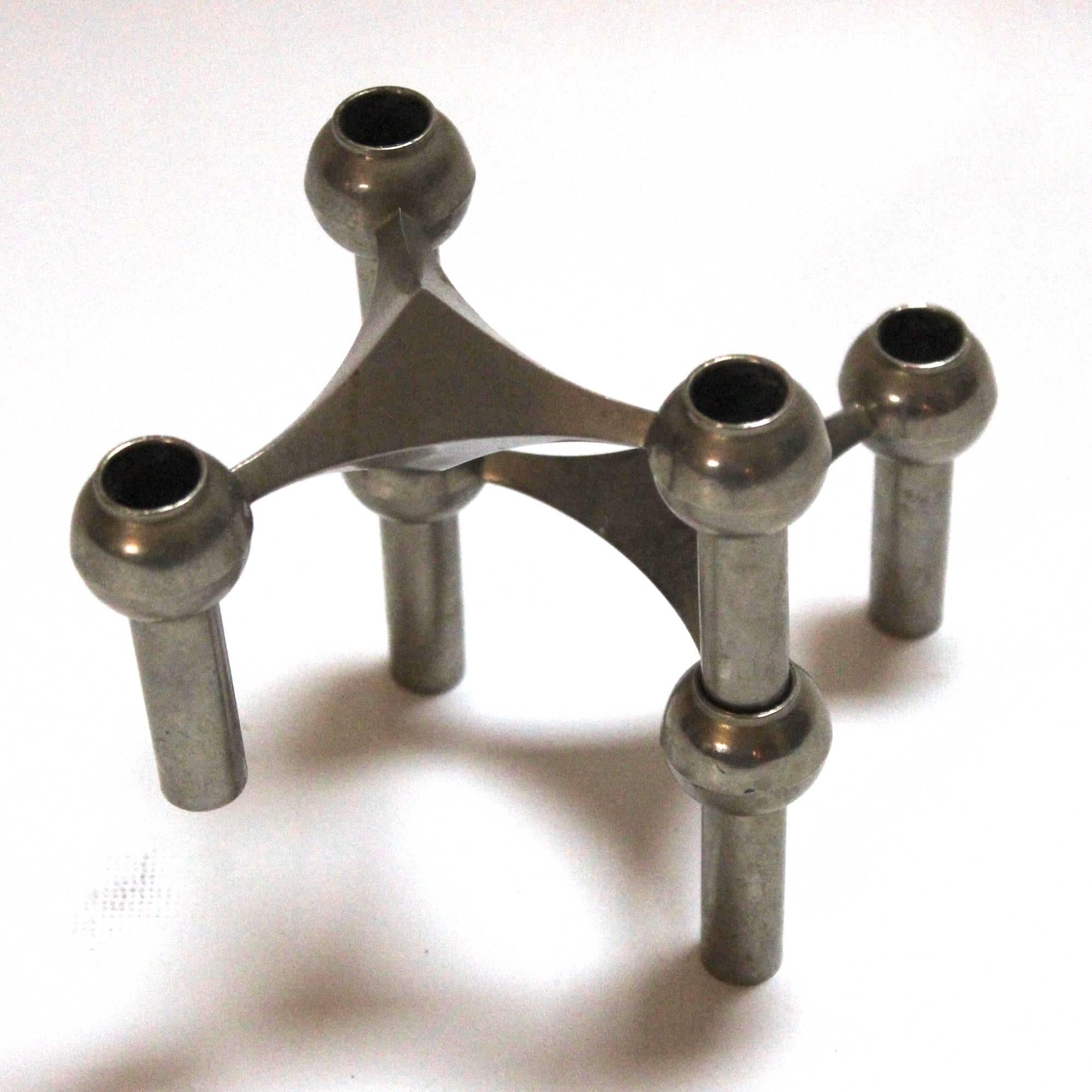 Mid-20th Century Pair of 1960s West German Candle Holders by Caesar Stoffi and Fritz Nagel