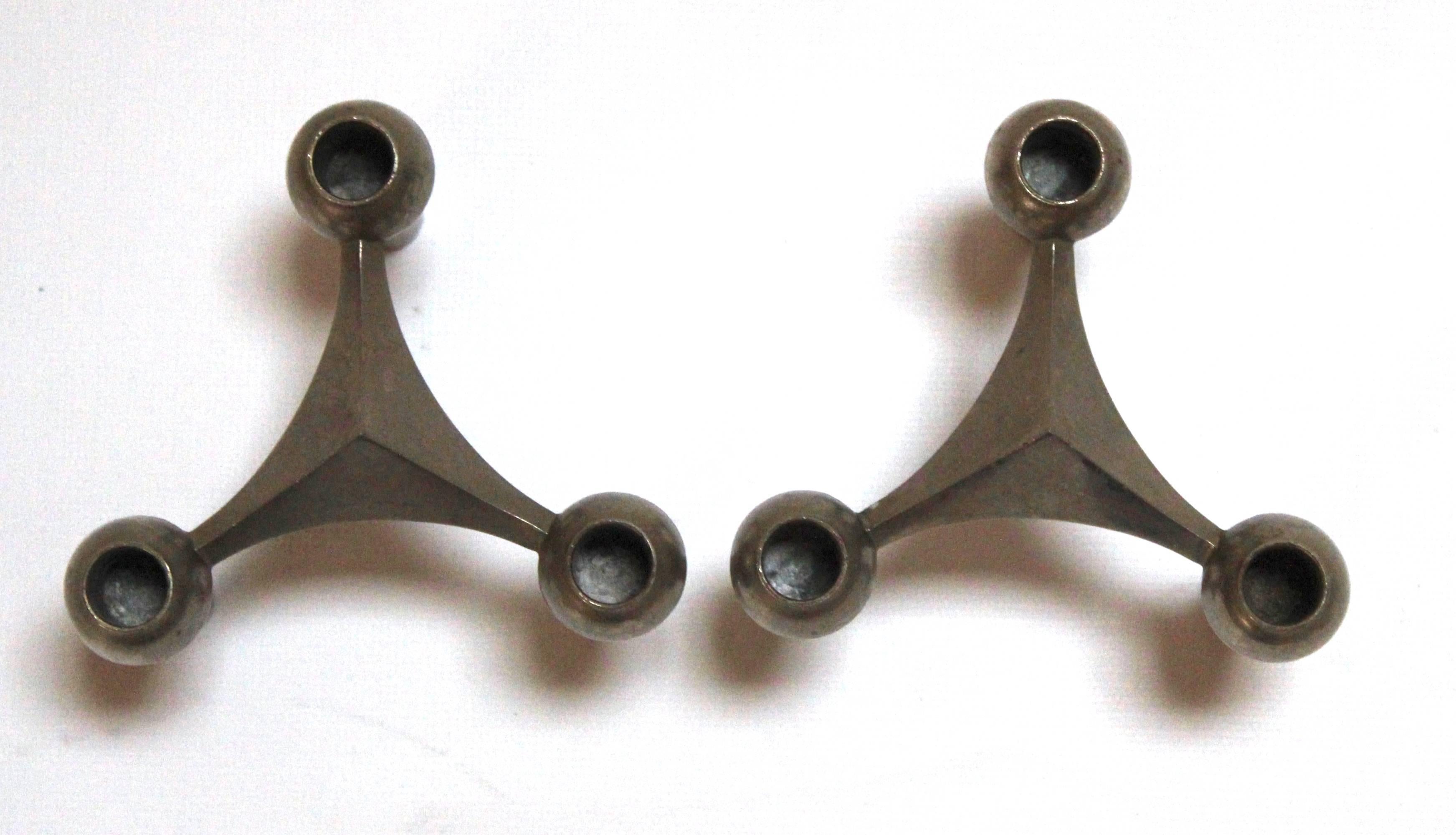 Pair of 1960s West German Candle Holders by Caesar Stoffi and Fritz Nagel In Excellent Condition In Sacramento, CA