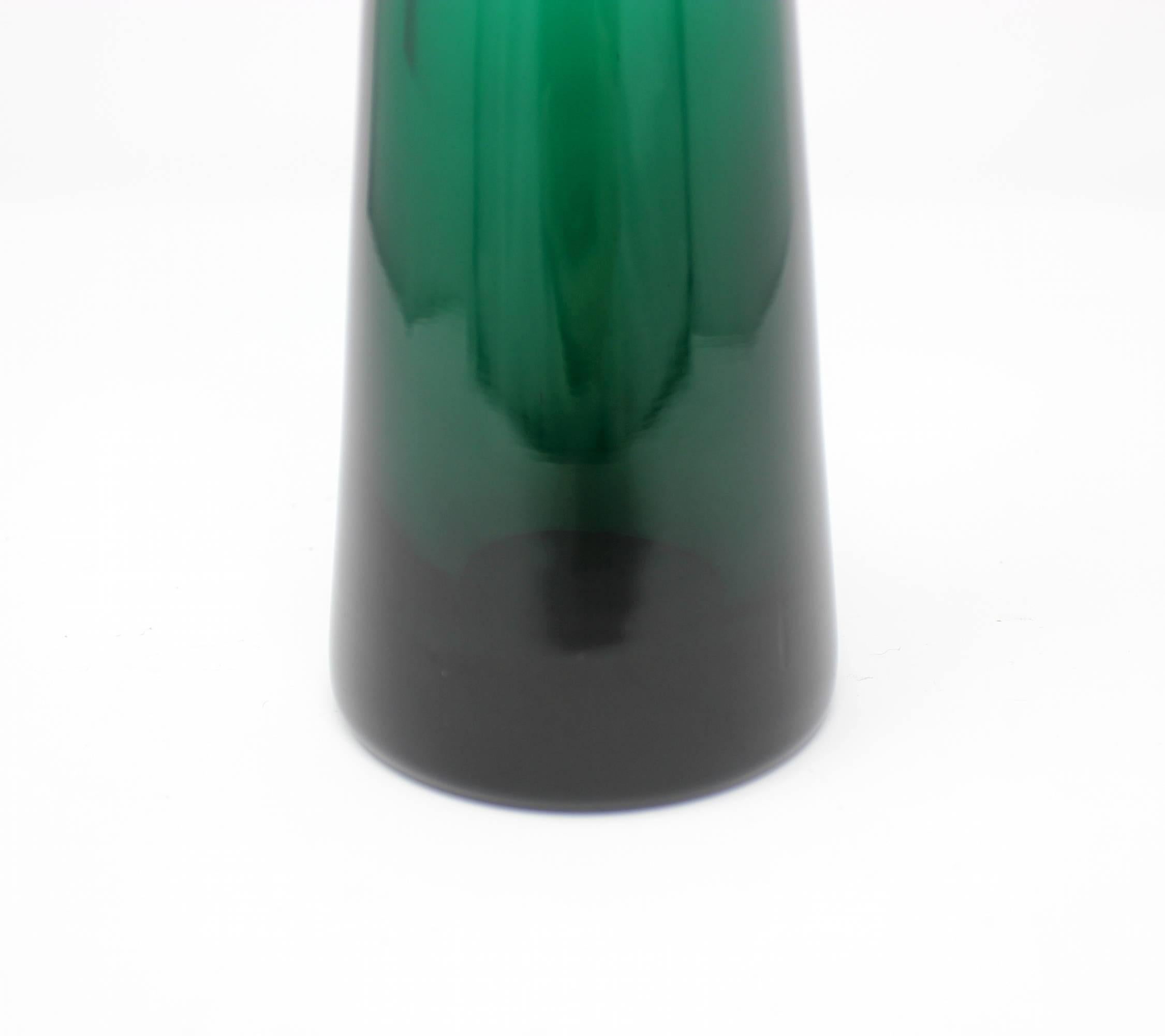Mid-Century Modern 1960s Green Art Glass Vase by Blenko