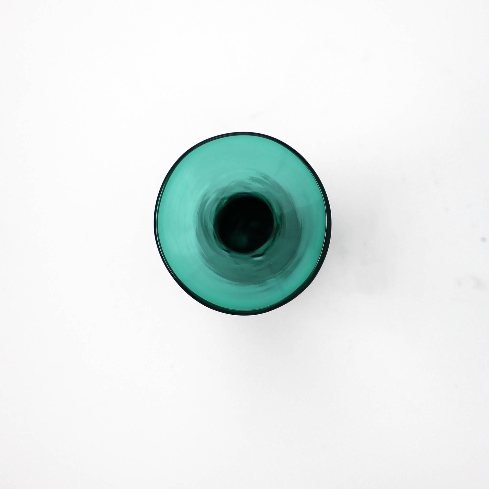 American 1960s Green Art Glass Vase by Blenko