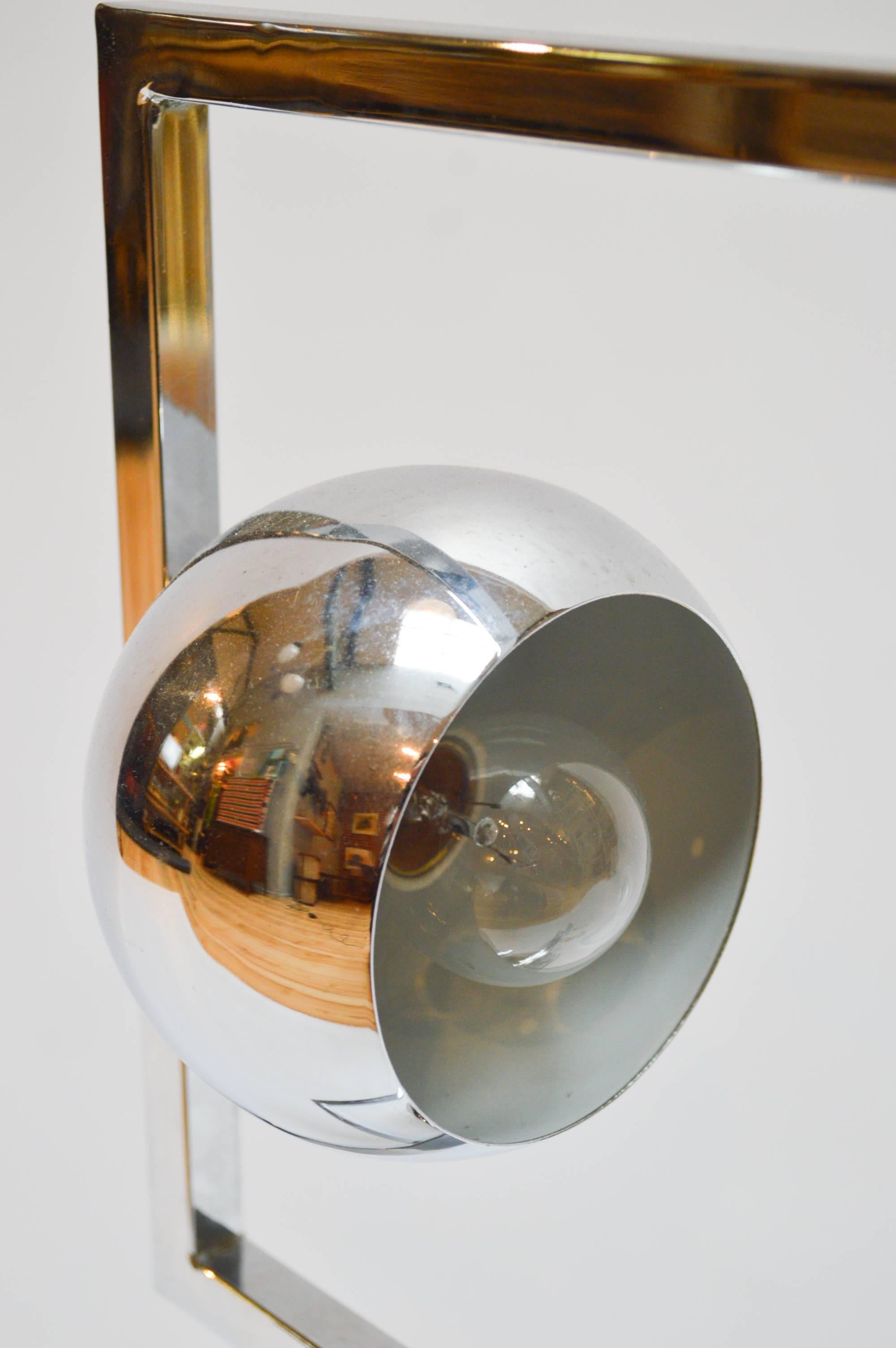 Mid-Century Modern Chrome Eyeball Two-Light Table Lamp For Sale 2