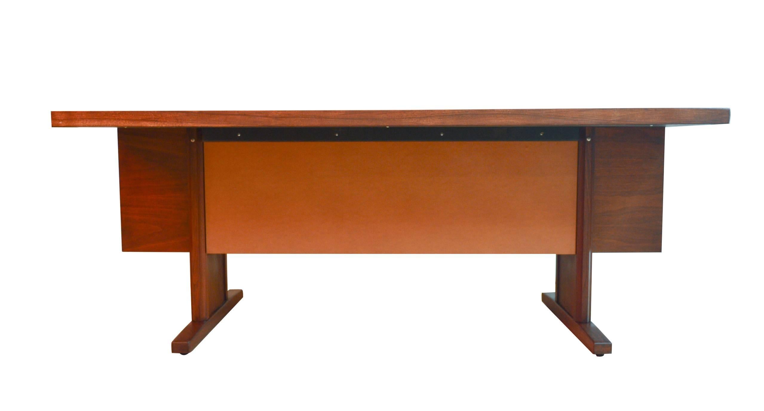 American 1960s Martin Borenstein Walnut Executive Desk