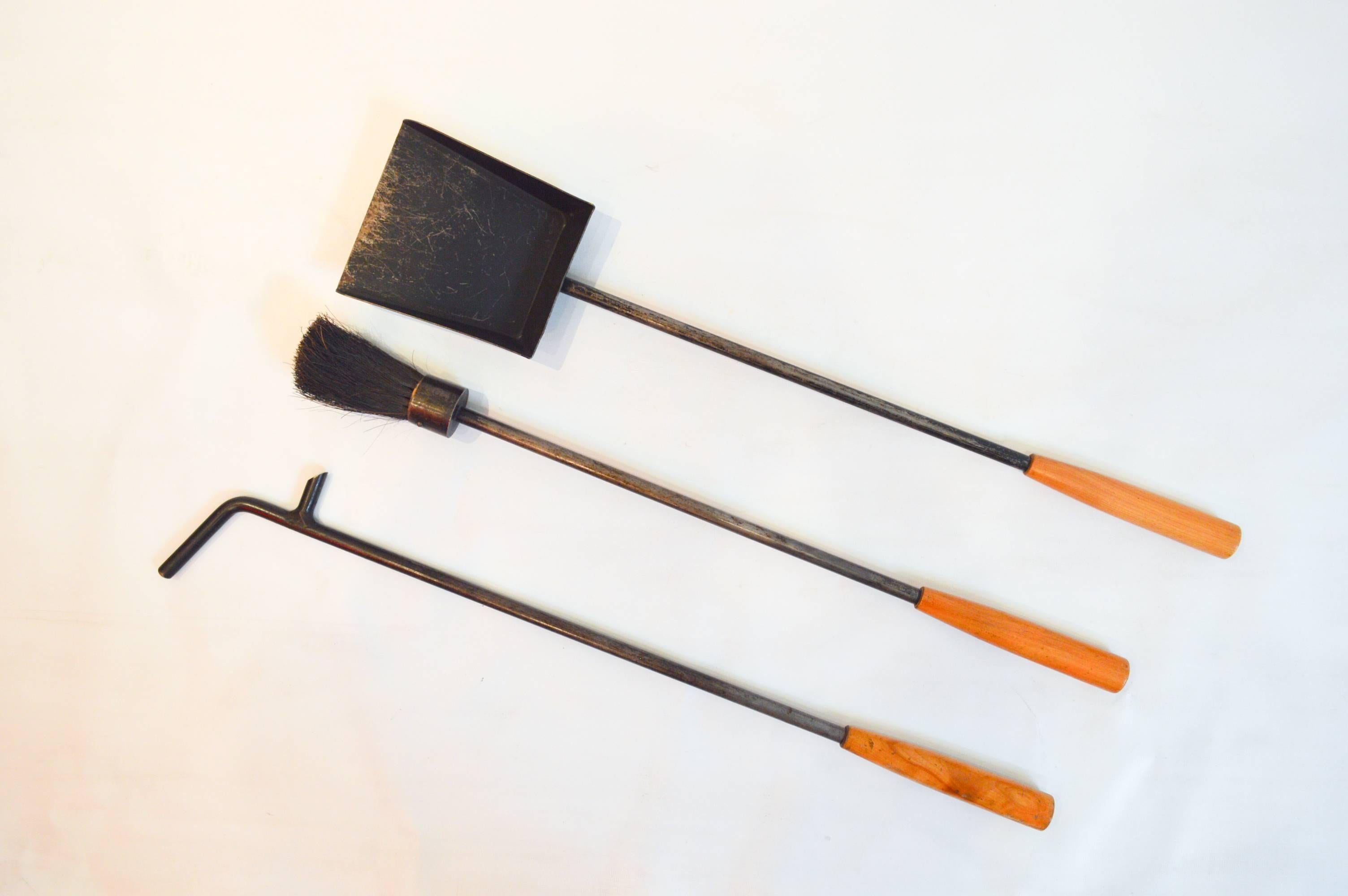 Mid-Century Modern Set of George Nelson Fireplace Tools In Good Condition For Sale In Sacramento, CA