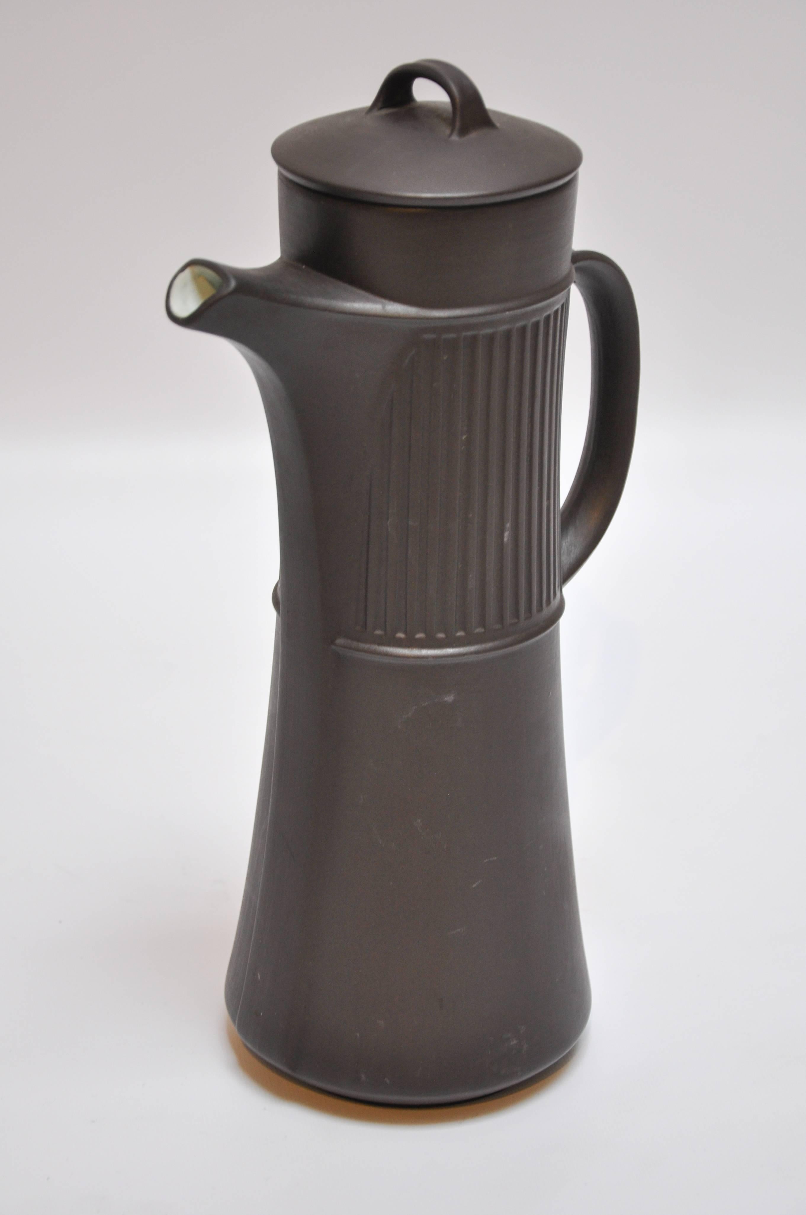 20th Century Flamestone Coffee Pot and Set of Ten Espresso Cups by Jens Quistgaard for Dansk