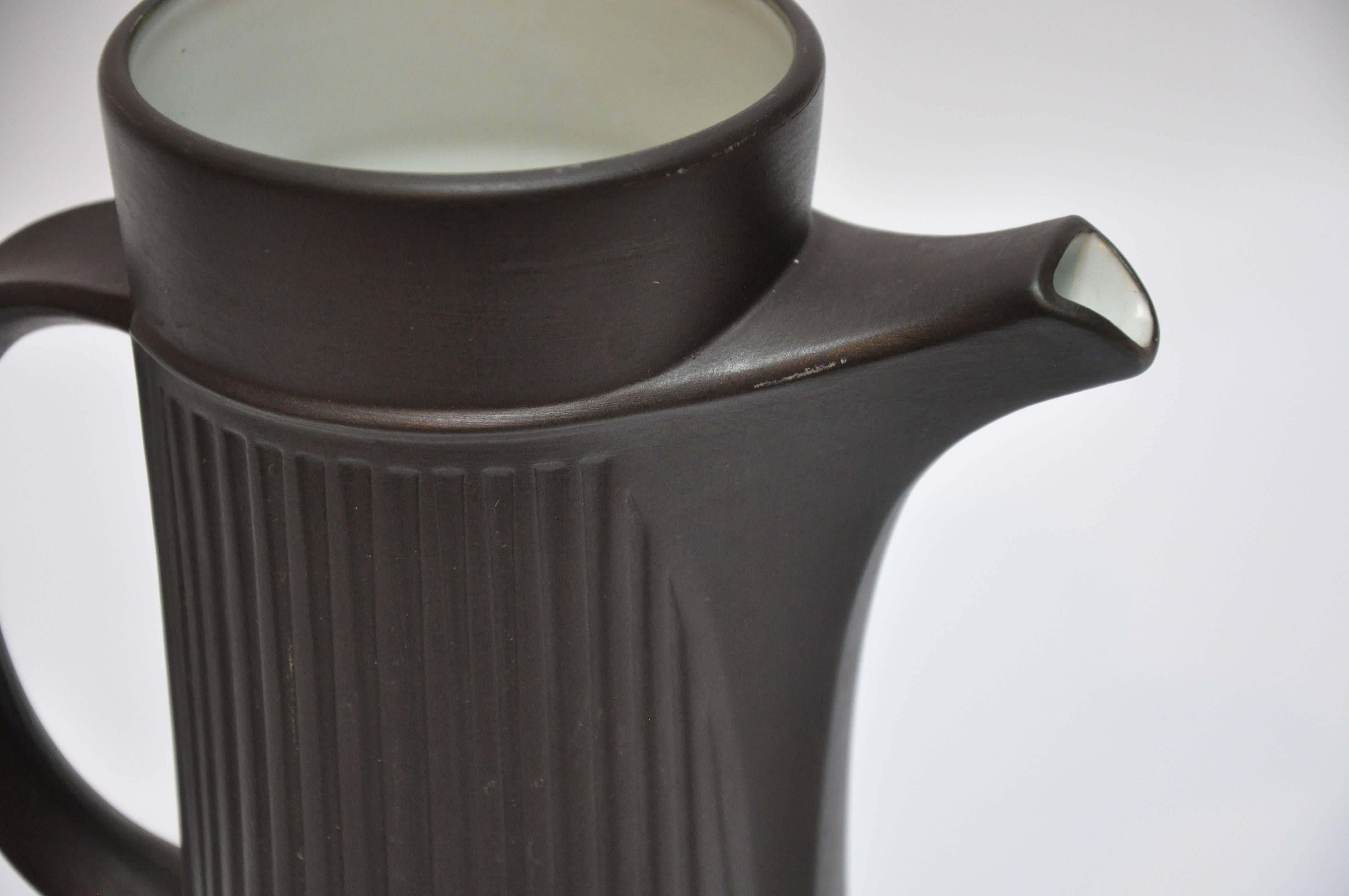 Flamestone Coffee Pot and Set of Ten Espresso Cups by Jens Quistgaard for Dansk In Good Condition In Sacramento, CA