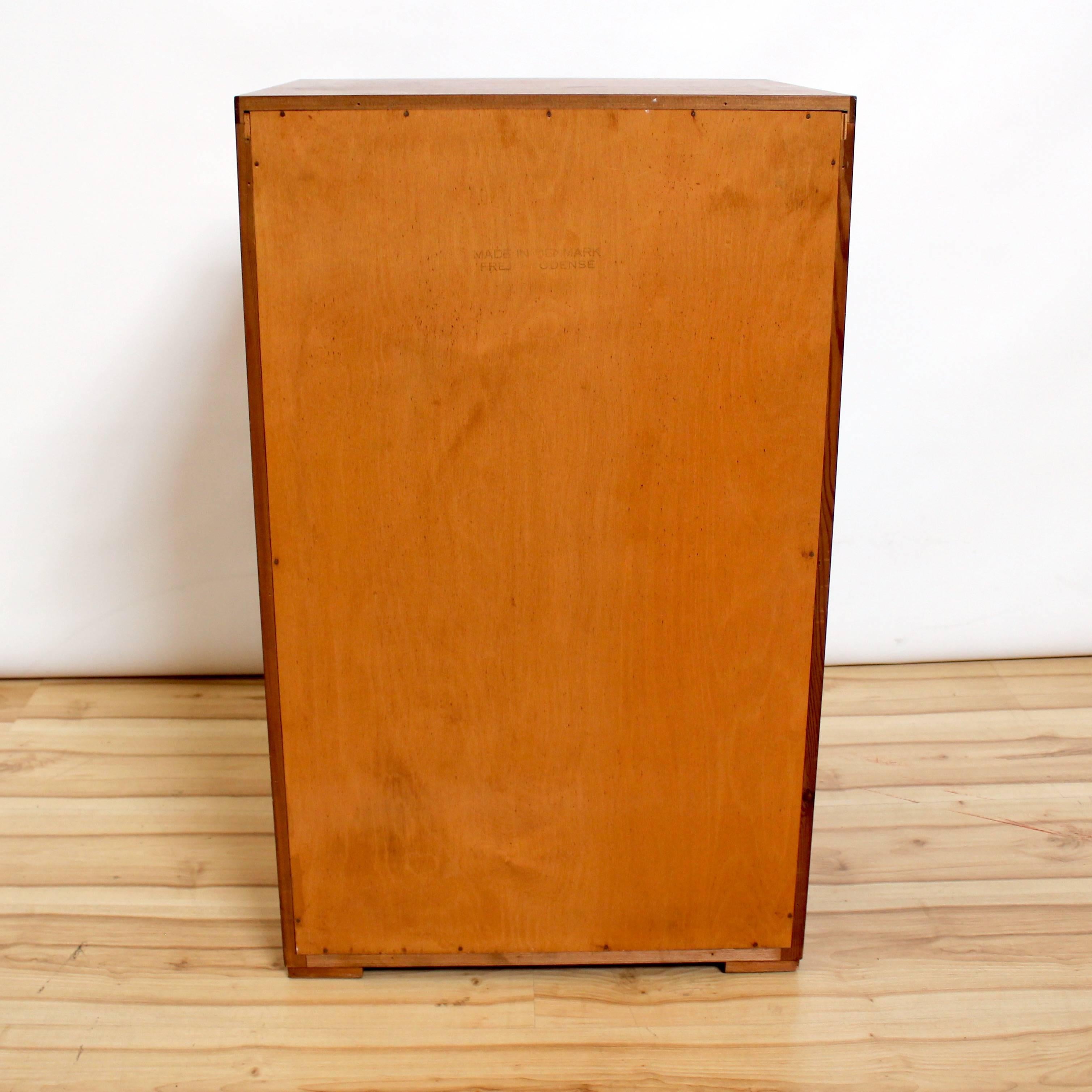 1960s Frej-Odense Danish Modern Teak Flat Filing Cabinet with Tambour Door In Excellent Condition In Sacramento, CA