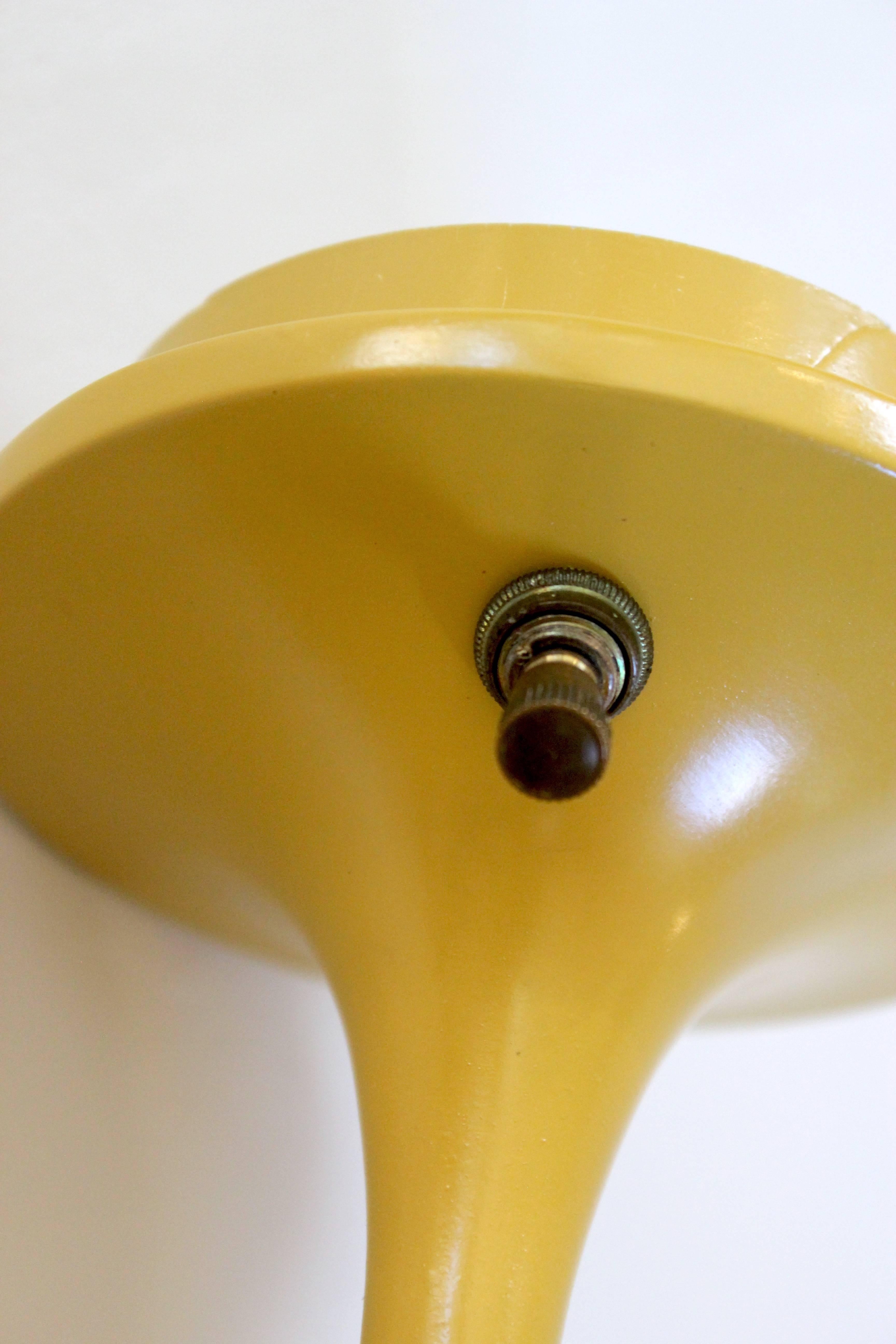 Frosted Pair of 1960s Laurel Tulip Lamps with Original Globes and Rare Mustard Bases