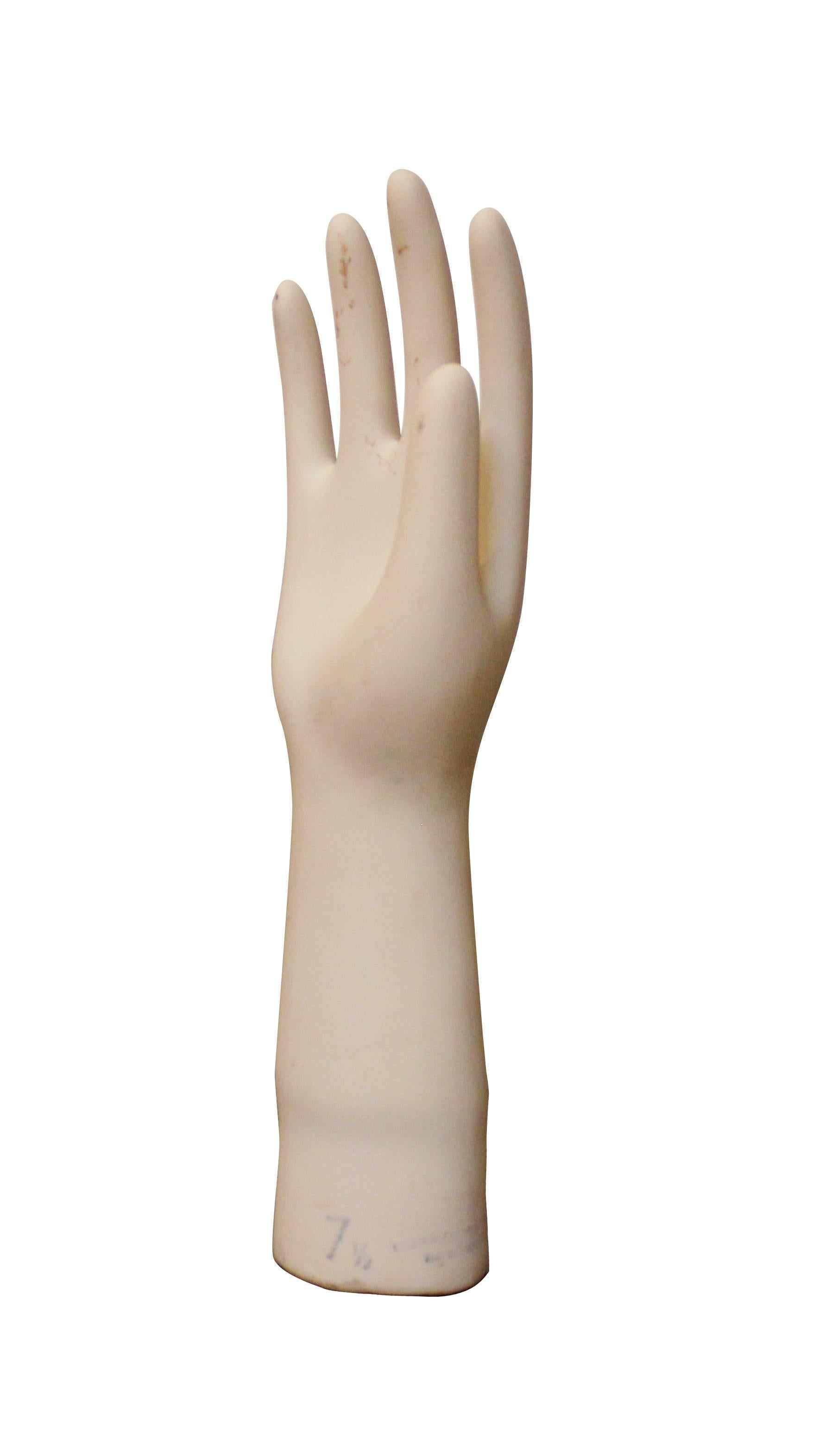 Mid-Century Industrial Ceramic Glove Mold In Good Condition For Sale In Sacramento, CA