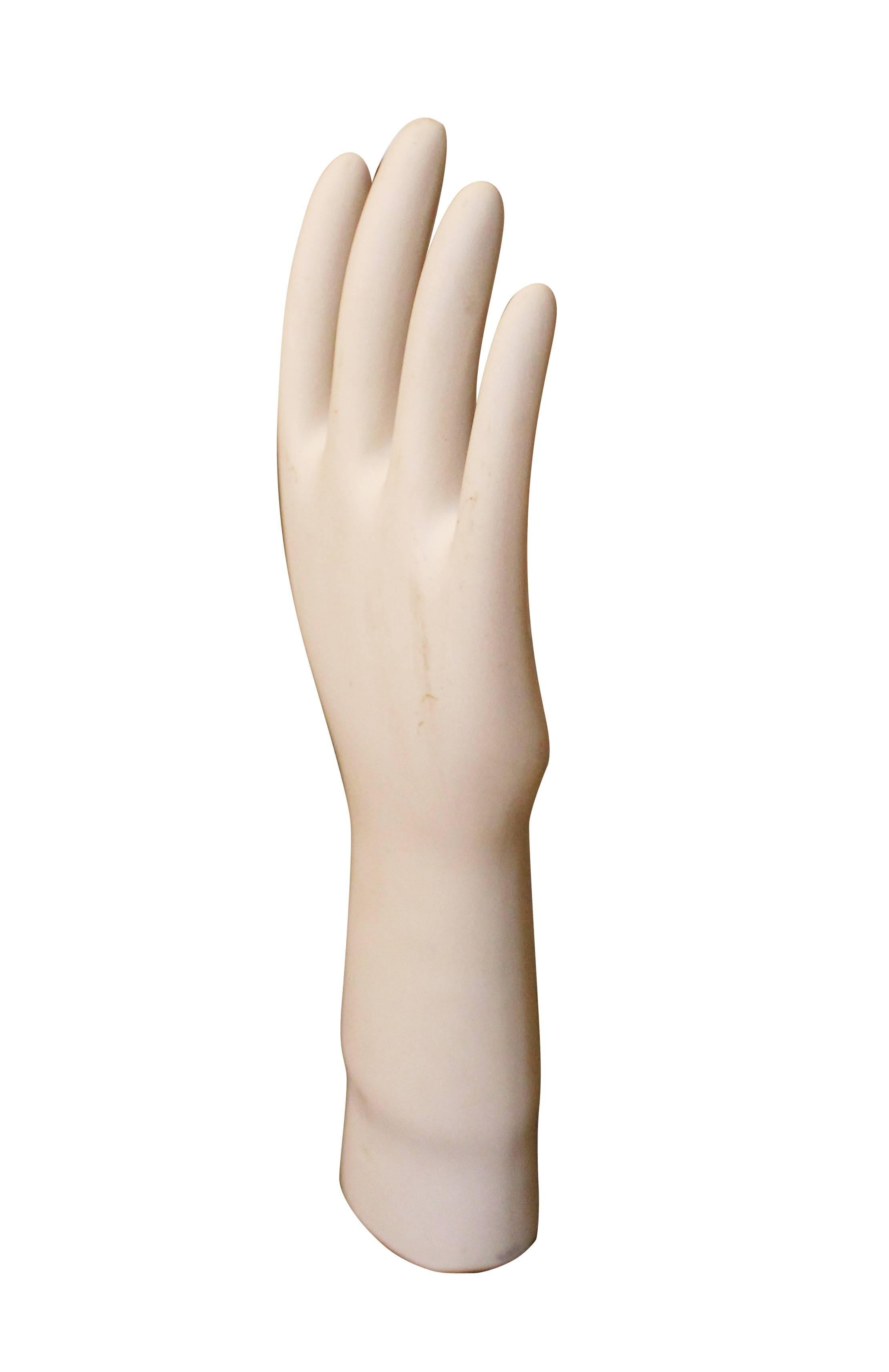 Mid-Century Industrial Ceramic Glove Mold For Sale 1