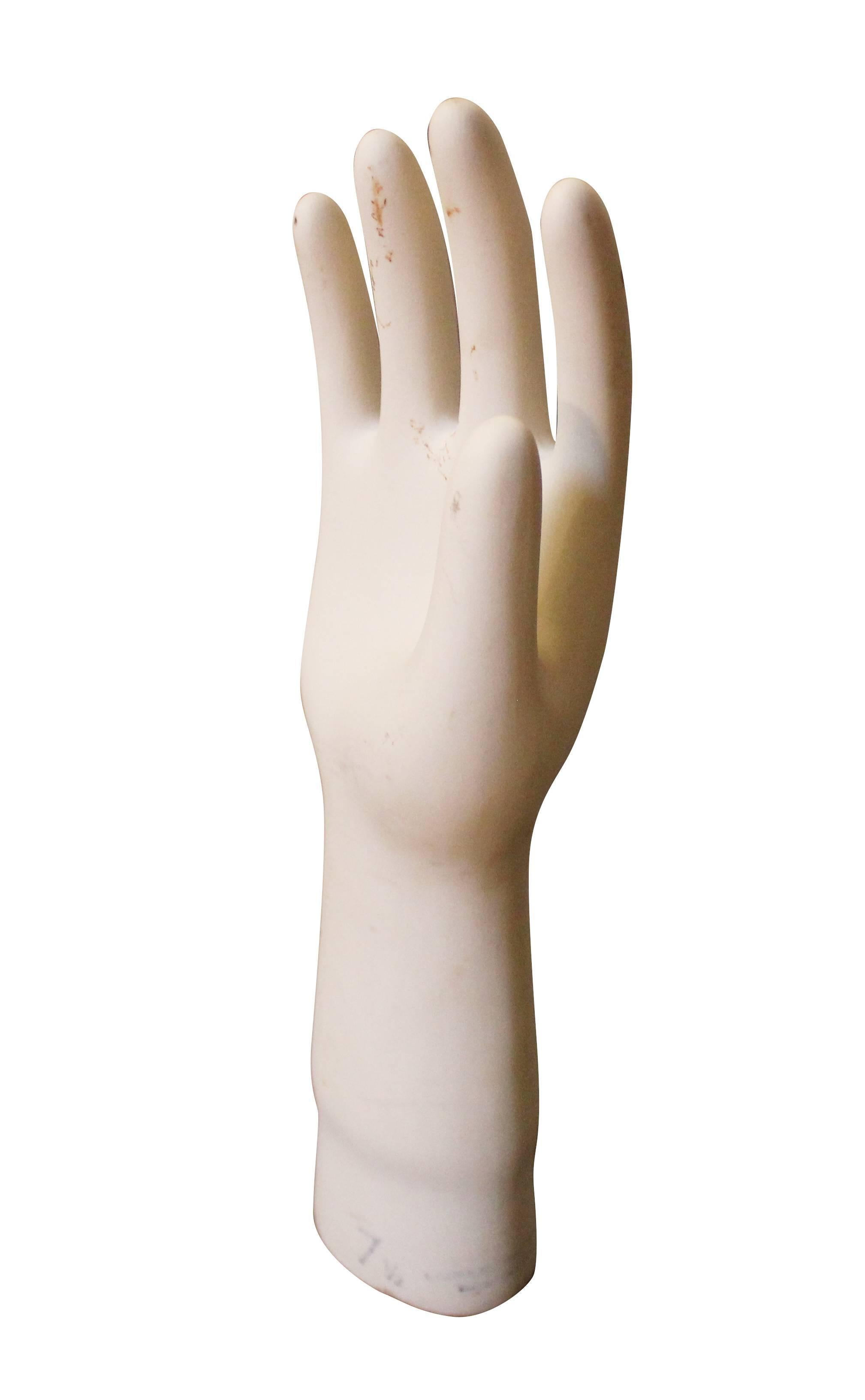 American Mid-Century Industrial Ceramic Glove Mold For Sale