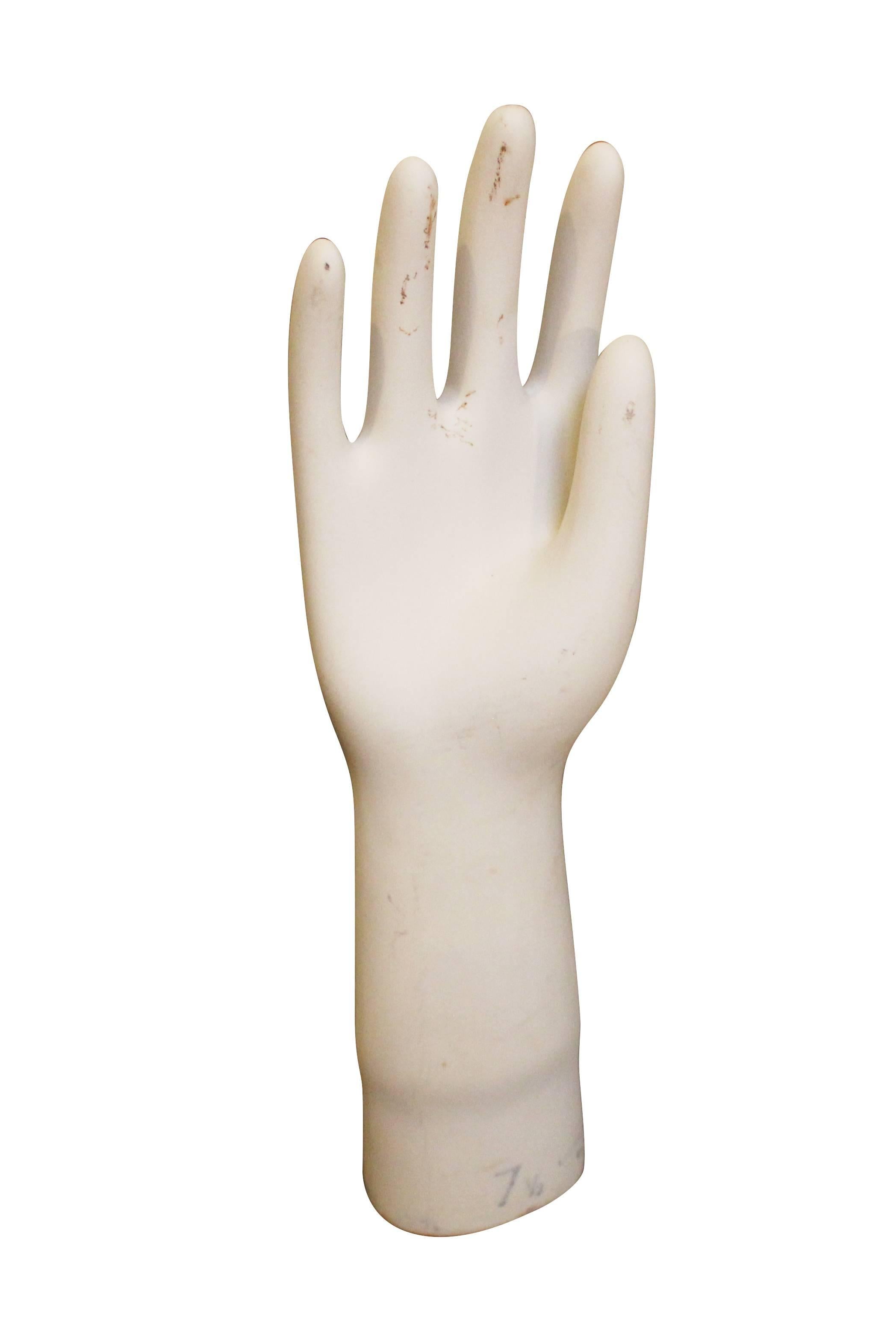 Mid-century Industrial ceramic glove mold.